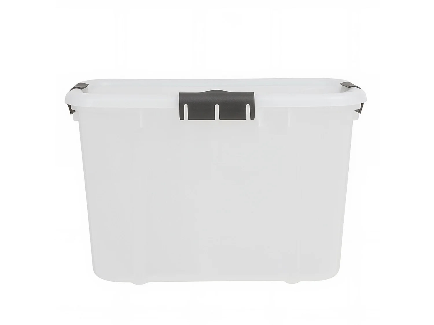Boîte de rangement en plastique avec couvercle à clips 16 L, plastique, lait, 38,6x29x21,7 cm