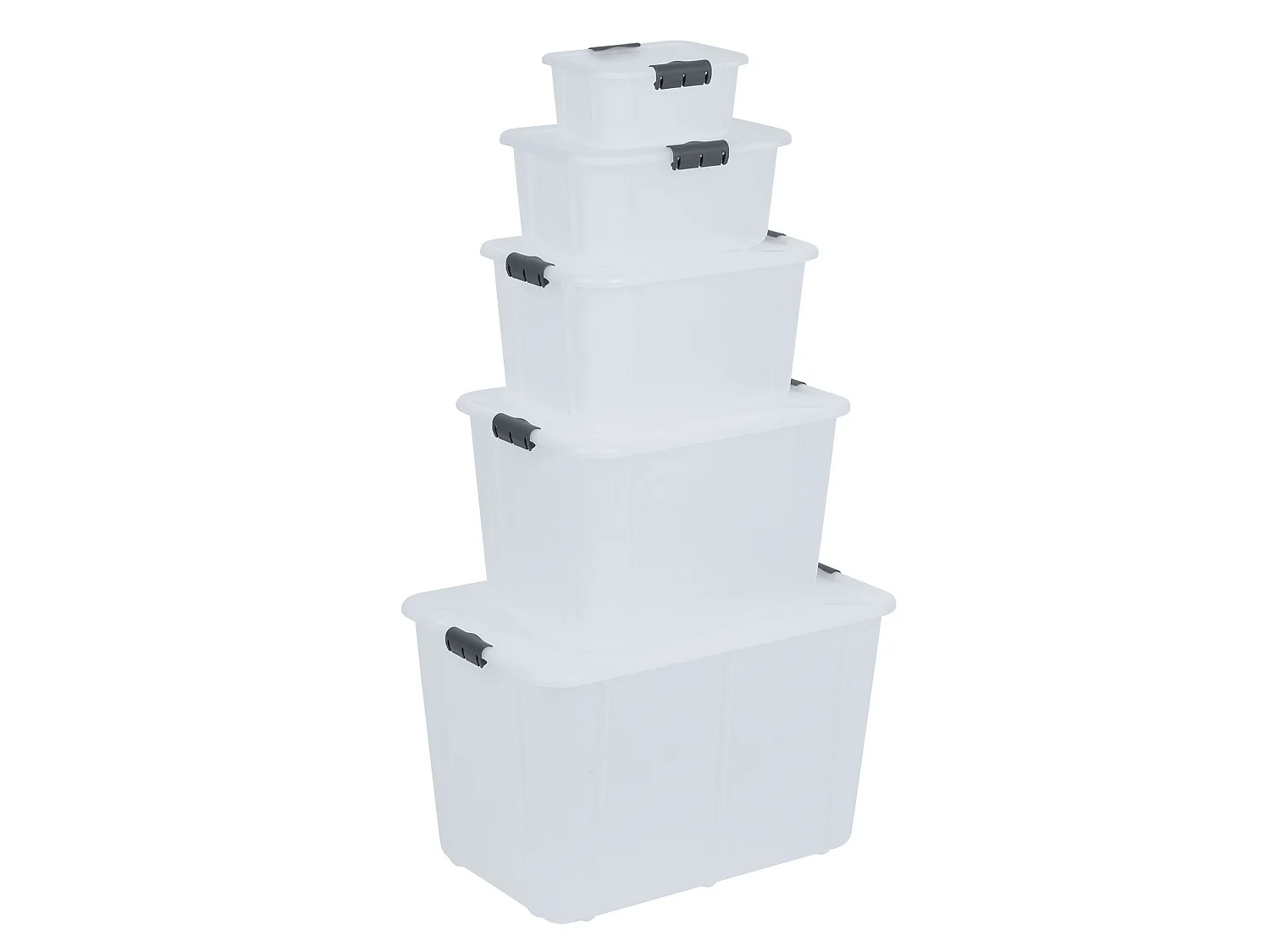 Boîte de rangement en plastique avec couvercle à clips 16 L, plastique, lait, 38,6x29x21,7 cm