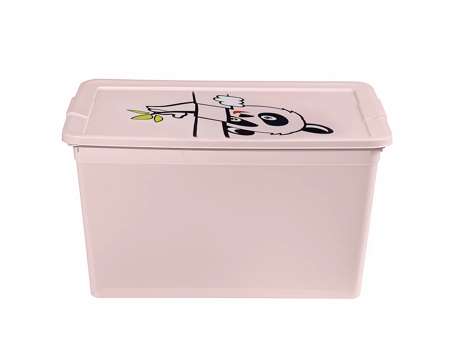Boîte de rangement pour jouets avec couvercle en plastique rose panda 30 L 25,2 cm