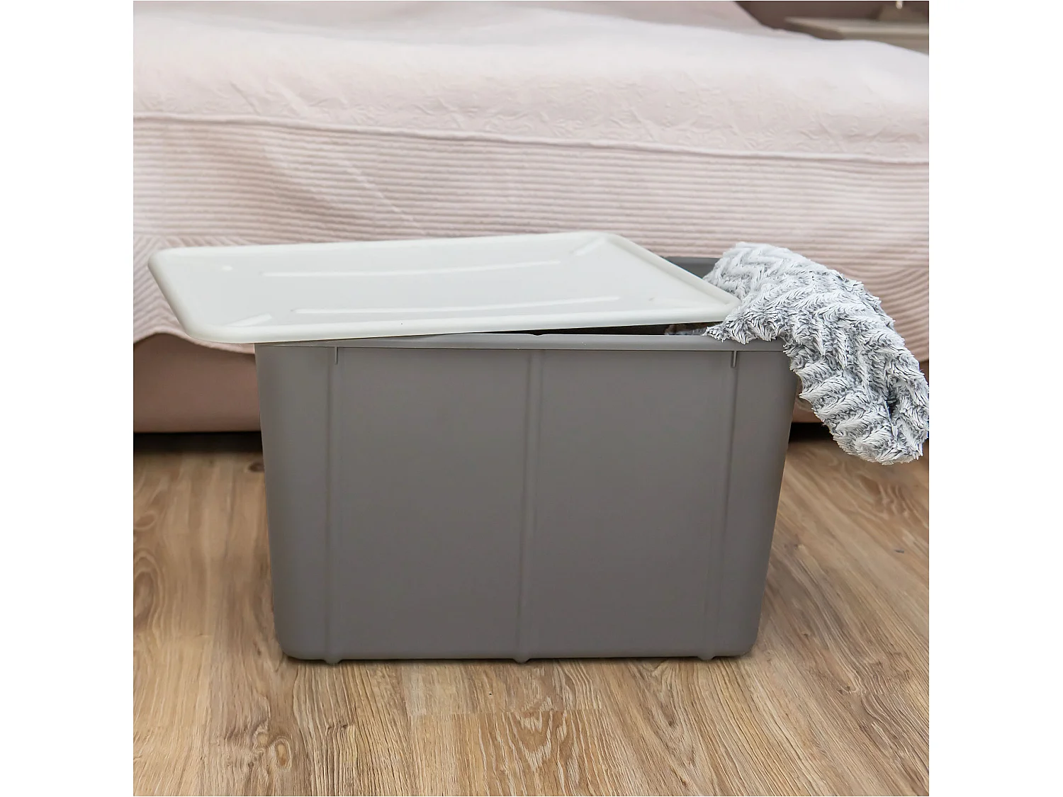 Opbergbox afsluitbaar kunststof lichtgrijs 16 L 38,6x29x21,7 cm