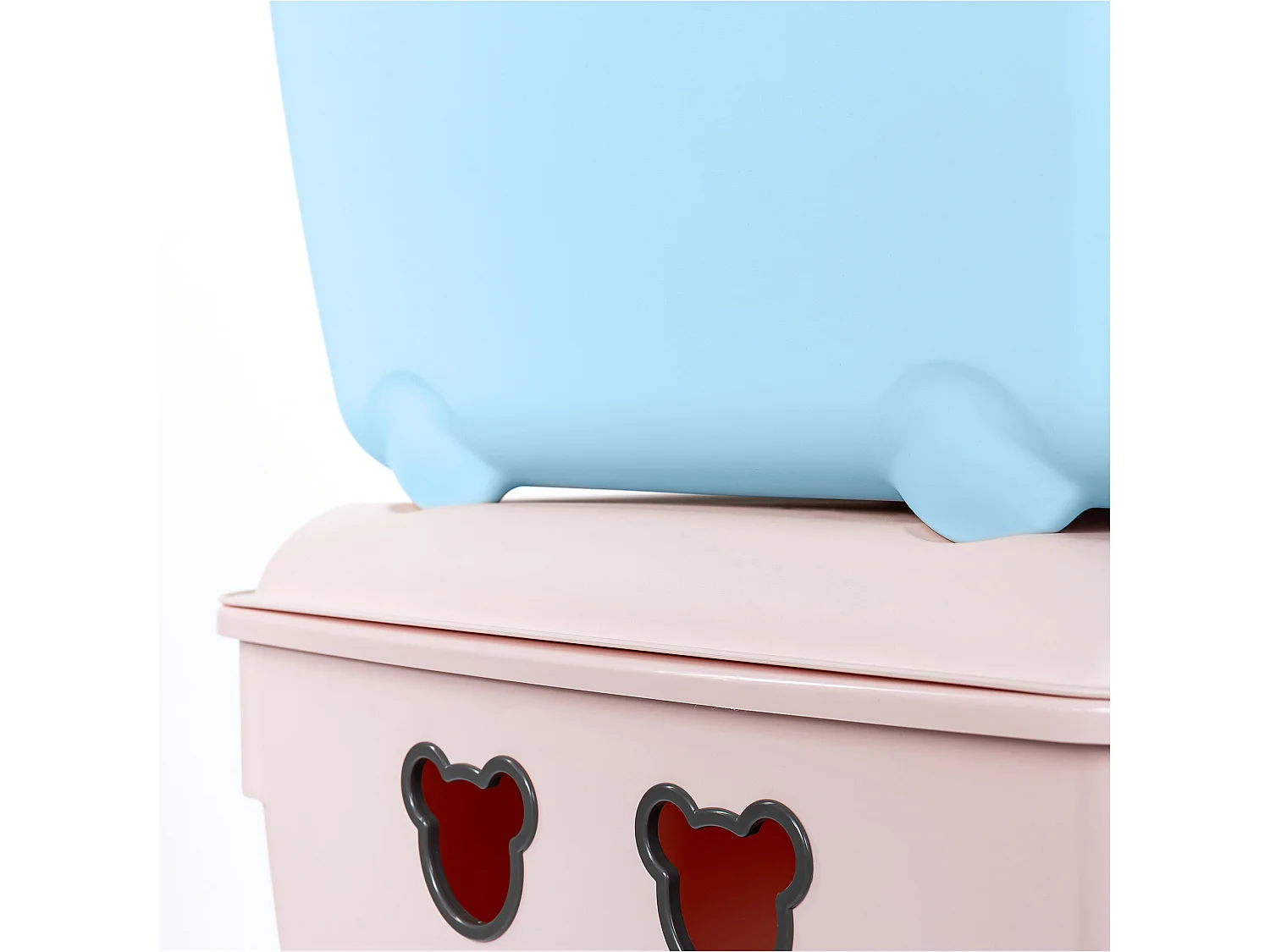 Plastic opbergbox voor speelgoed met deksel kunststof blauw 40 L 49,4x36,8x34,1 cm