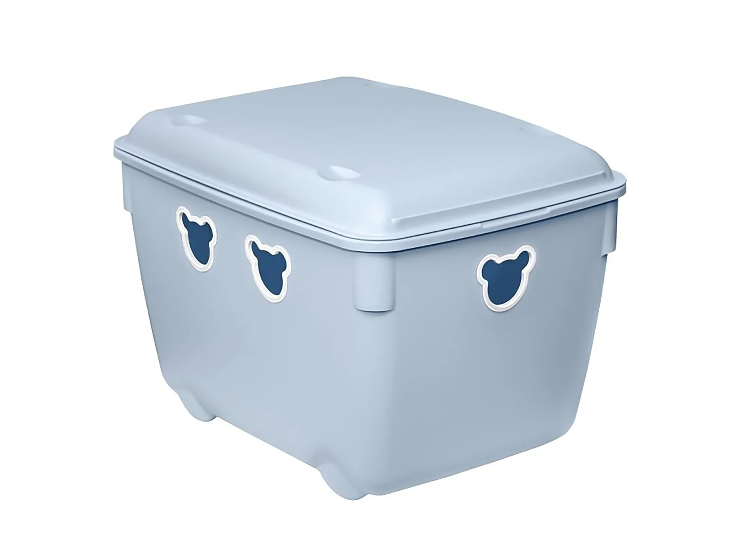 Plastic opbergbox voor speelgoed met deksel kunststof blauw 40 L 49,4x36,8x34,1 cm