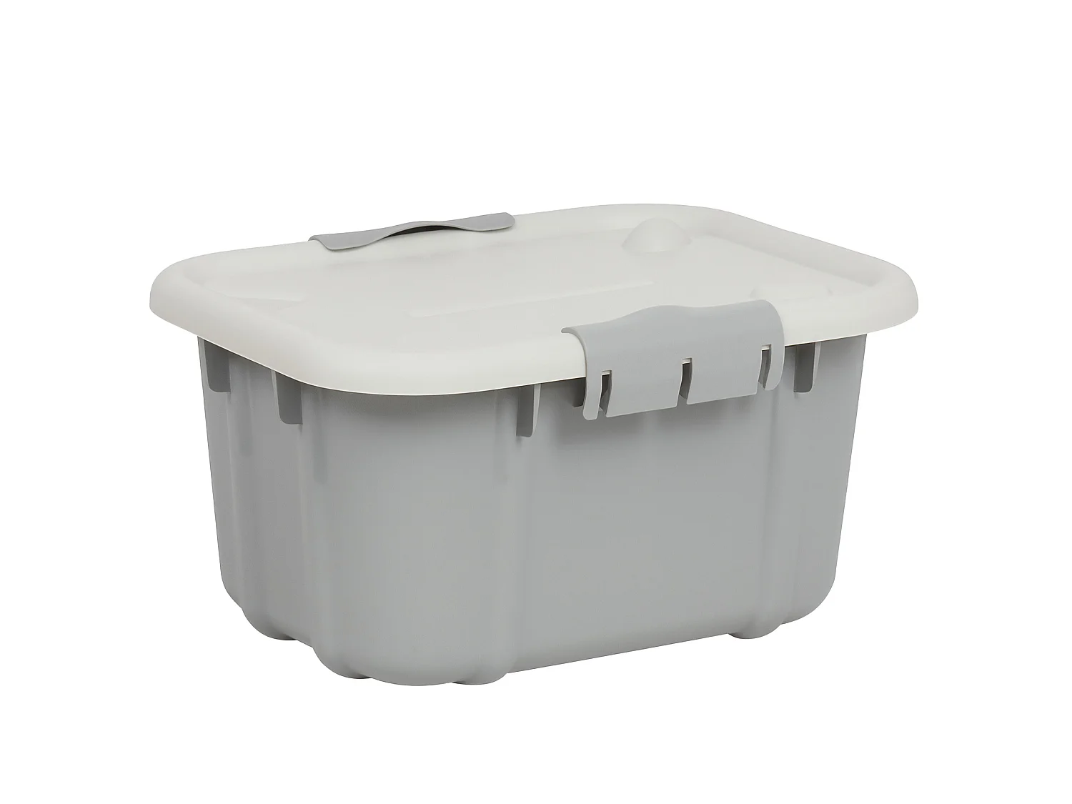 Opbergdoos van kunststof met deksel lichtgrijs 3.6 L 26,5x19x13,2 cm