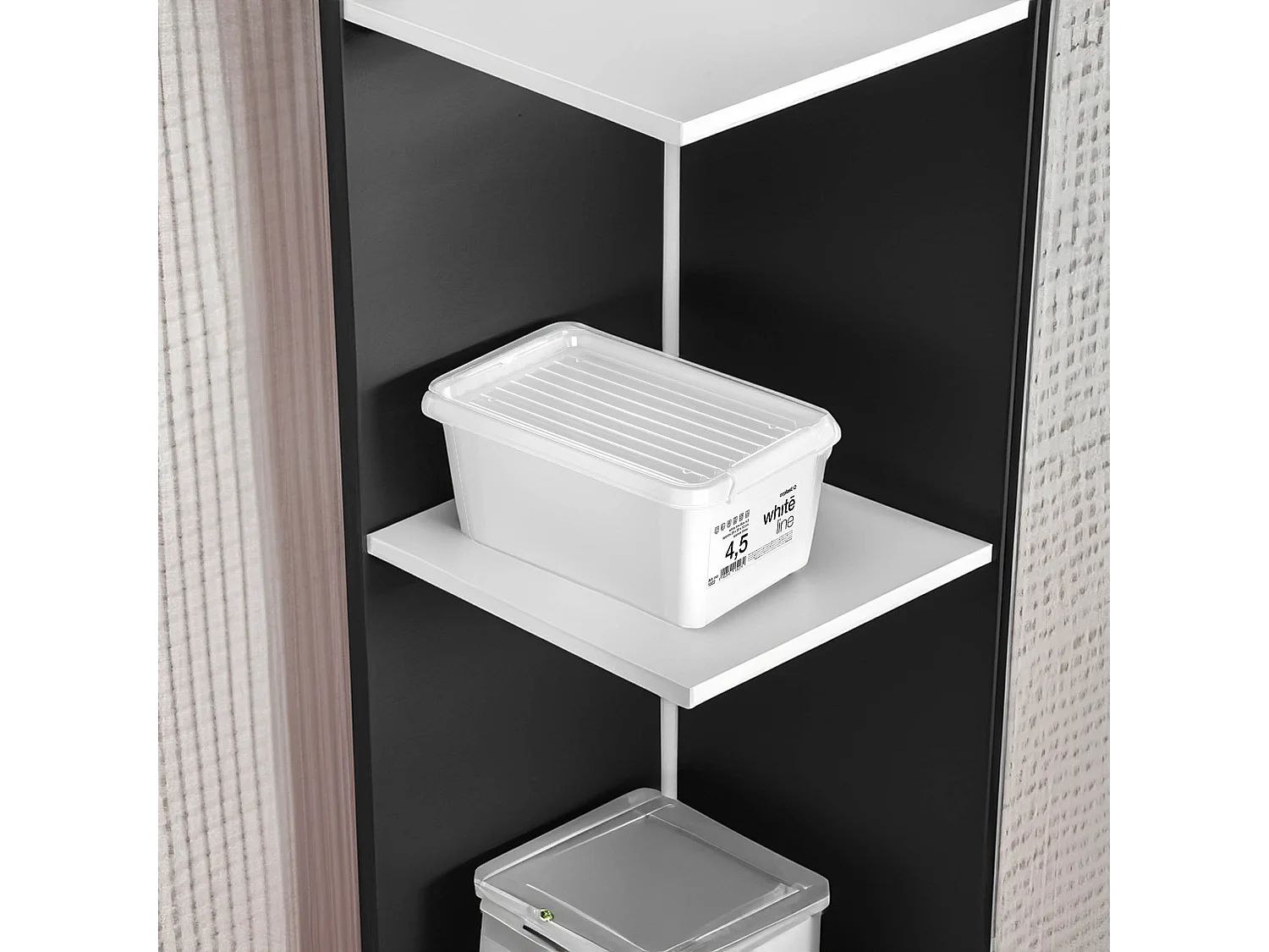 Plastic opbergbox met deksel polypropyleen wit 29,5x20x12,5 cm