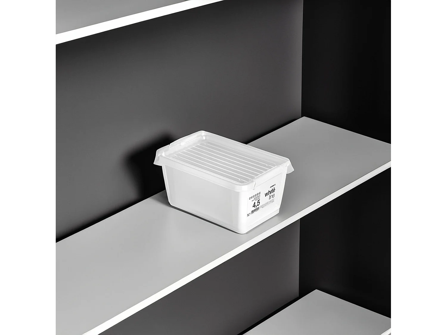 Plastic opbergbox met deksel polypropyleen wit 29,5x20x12,5 cm