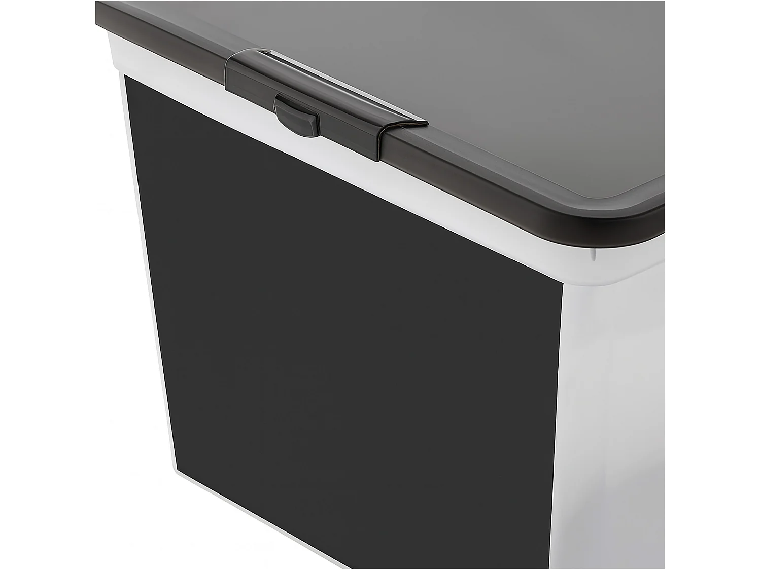 Plastic opbergbox met deksel voor speelgoed, krijtbord, kunststof, transparant, 30 L, 48,5x36x25 cm