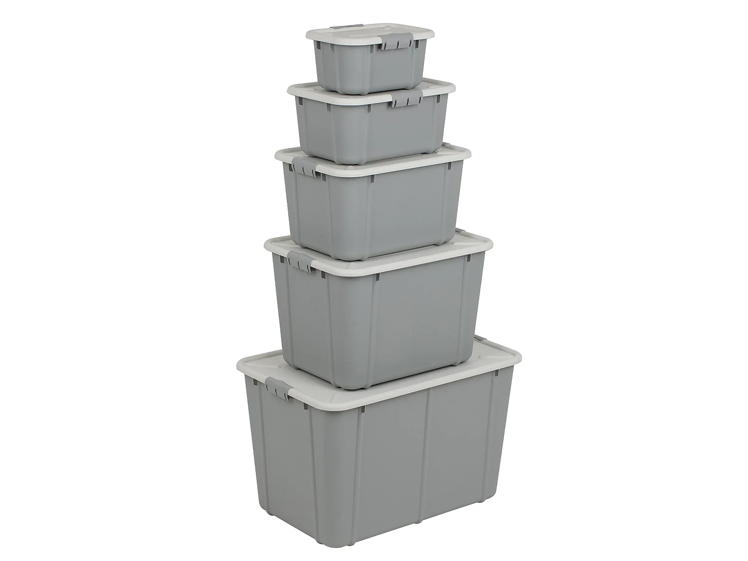 Plastic opbergbox afsluitbaar kunststof lichtgrijs 8 L 34x24,3x15,6 cm