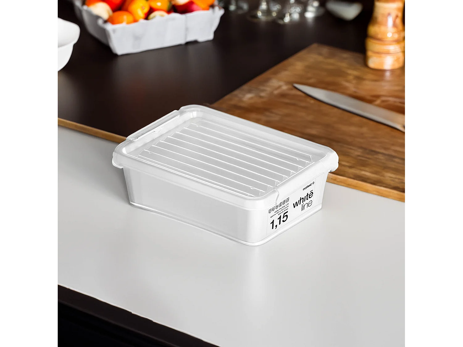 Plastic opbergbox met deksel van polypropyleen wit 19,5x15x6,5 cm