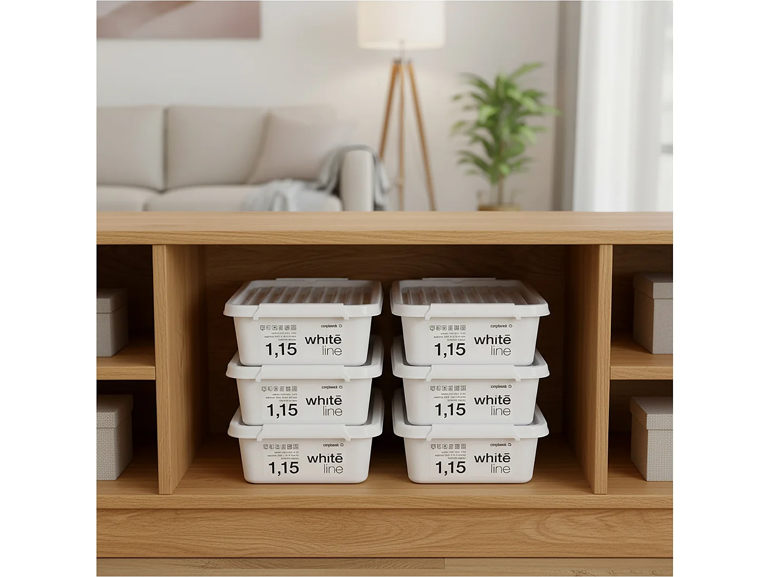 Plastic opbergbox met deksel van polypropyleen wit 19,5x15x6,5 cm