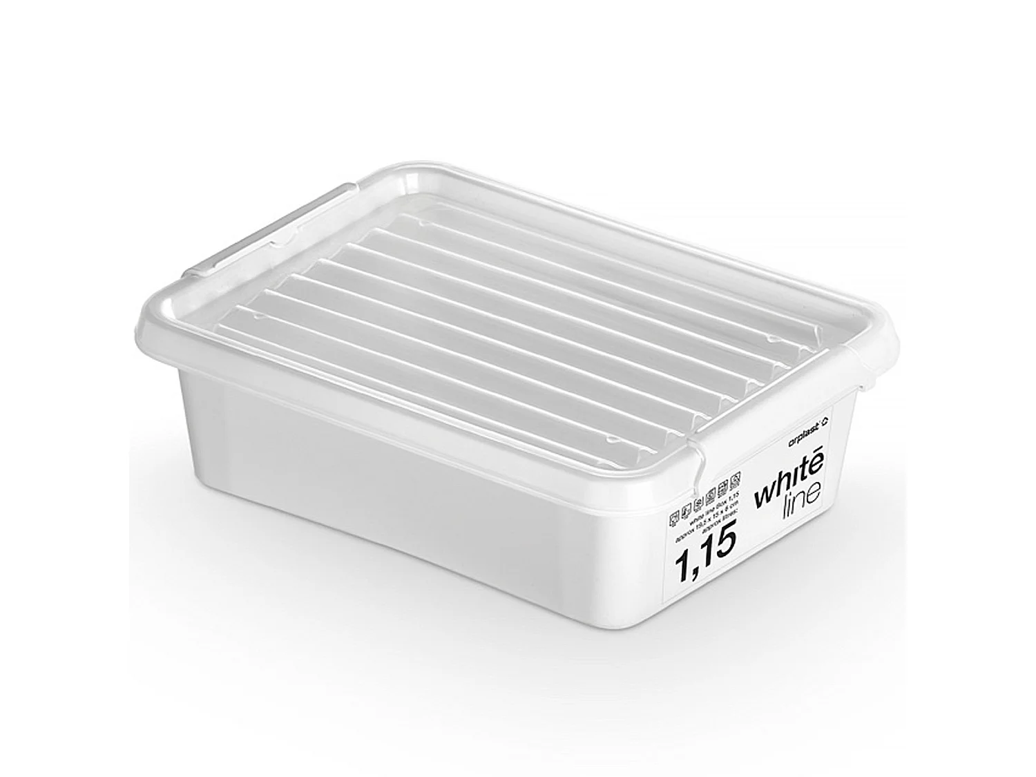 Plastic opbergbox met deksel van polypropyleen wit 19,5x15x6,5 cm