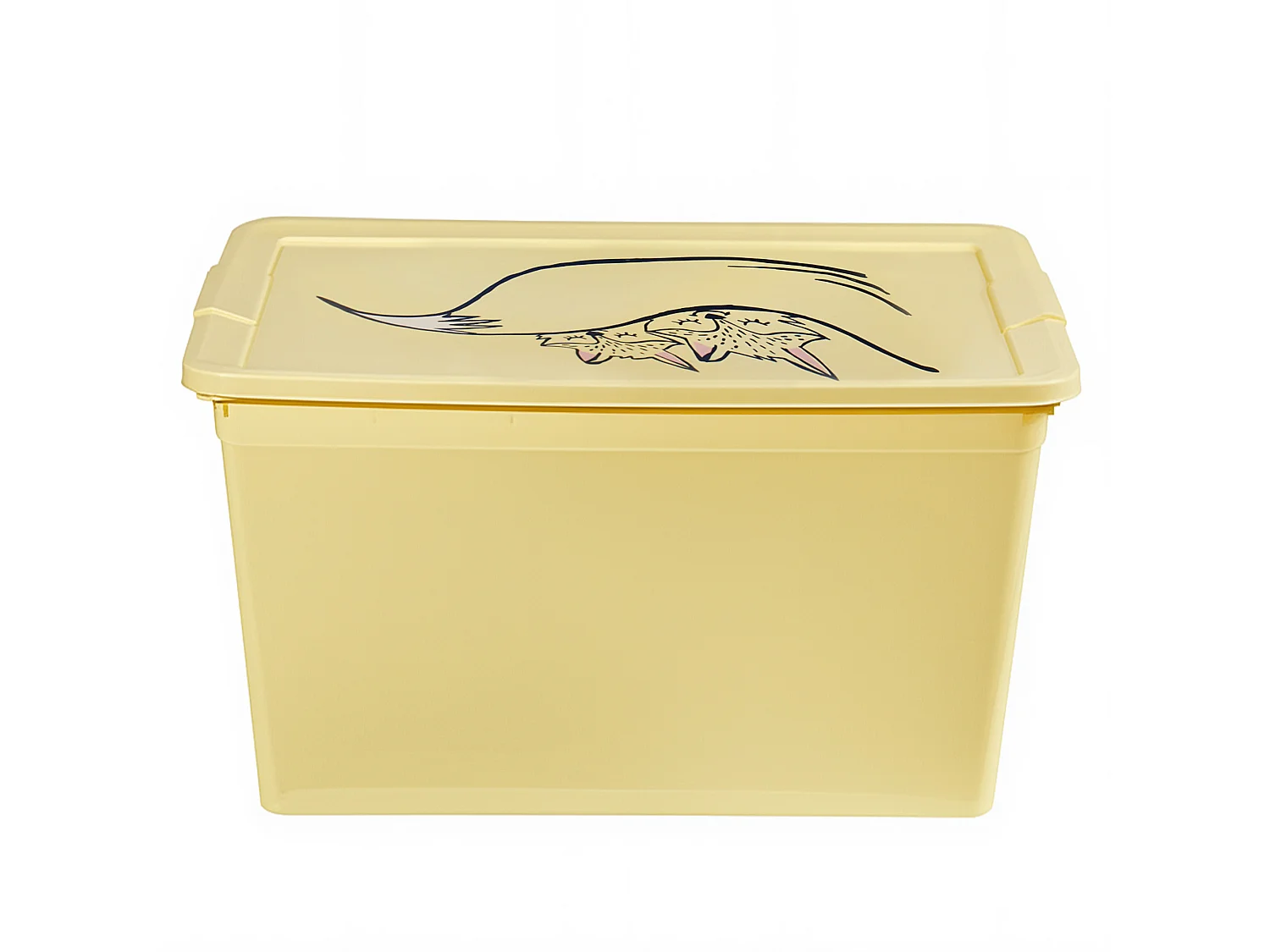 Boîte de rangement pour jouets avec couvercle 30 L plastique jaune 48,5x36x25,2 cm