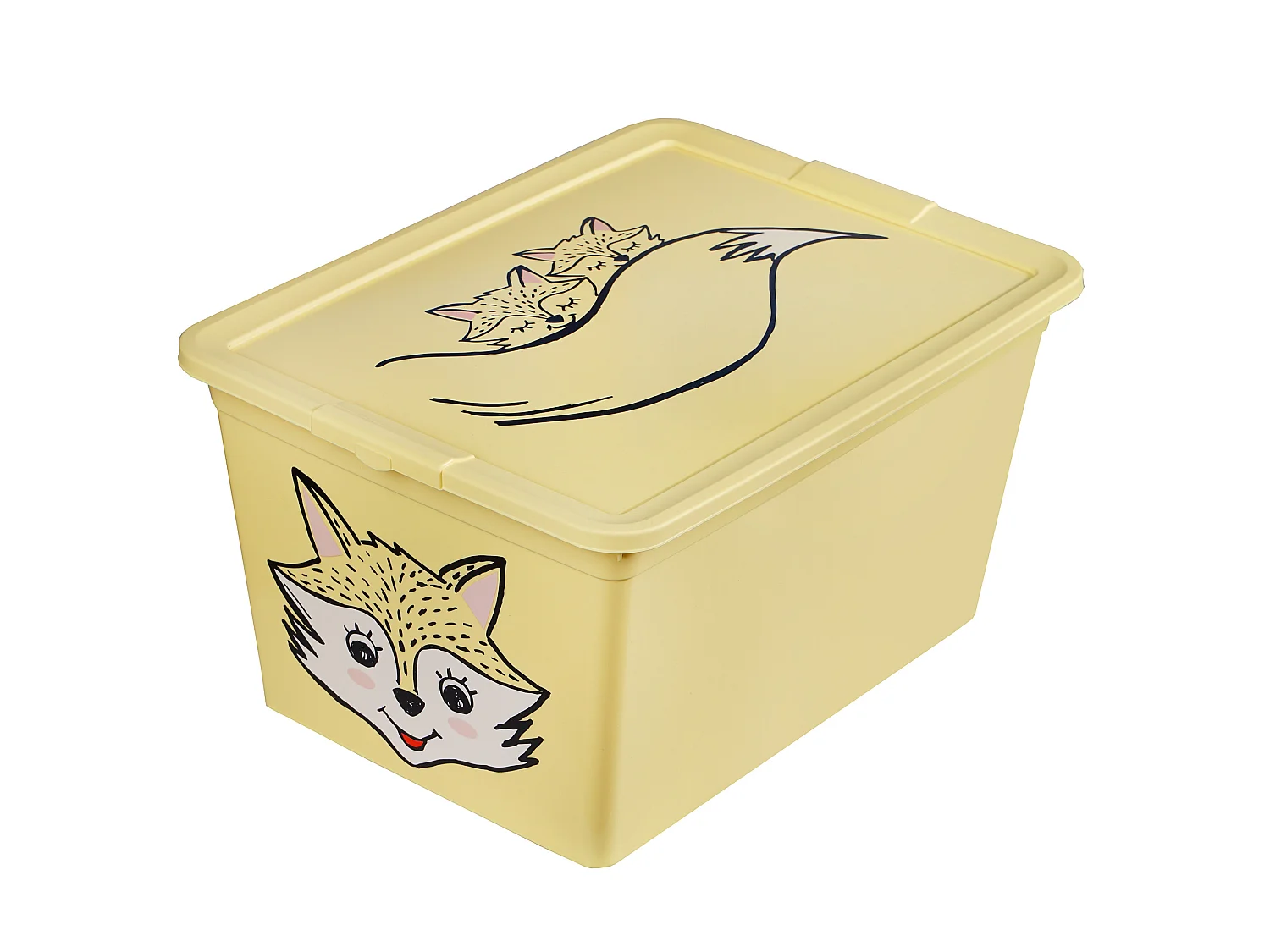 Boîte de rangement pour jouets avec couvercle 30 L plastique jaune 48,5x36x25,2 cm
