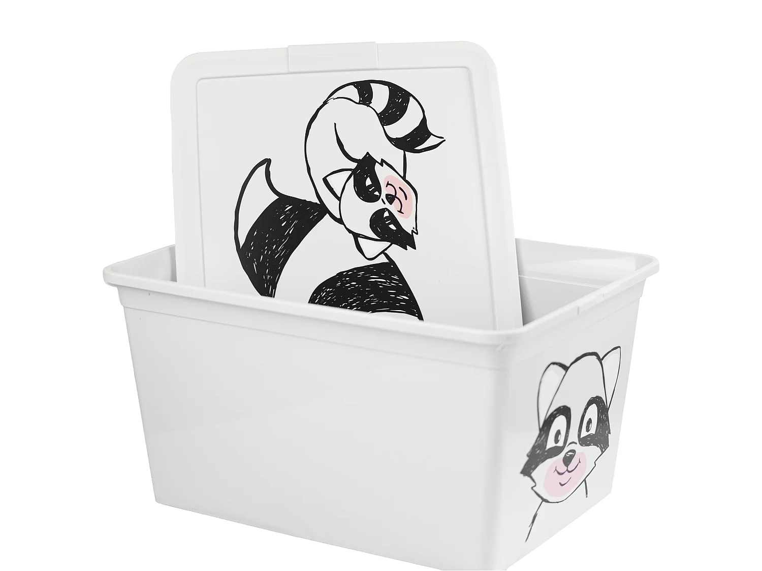 Opbergbox voor speelgoed met deksel kunststof wit 30 L 48,5x36x25,2 cm