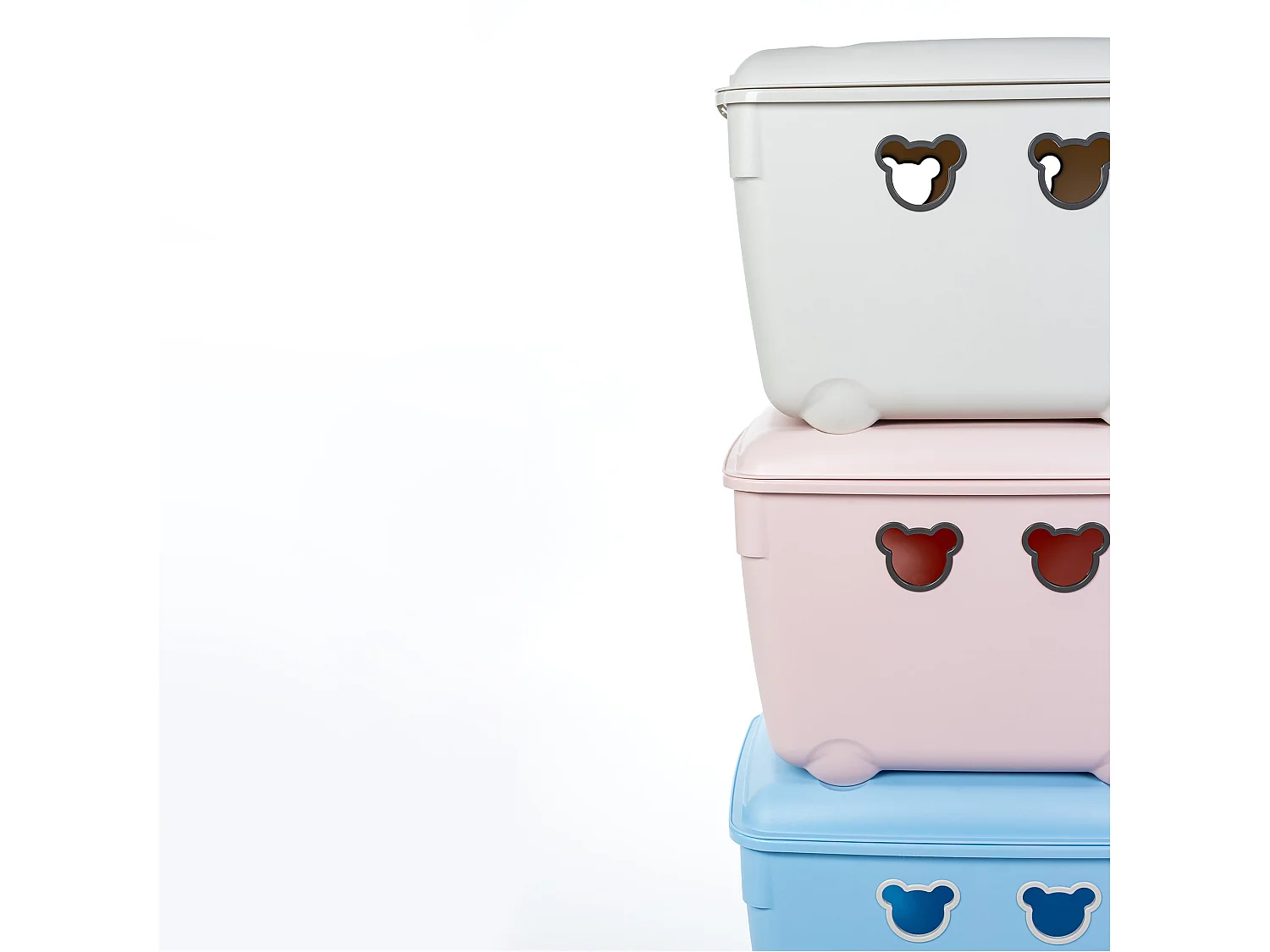 Boîte de rangement jouets en plastique 40 L avec couvercle rose 49,4x36,8x34,1 cm