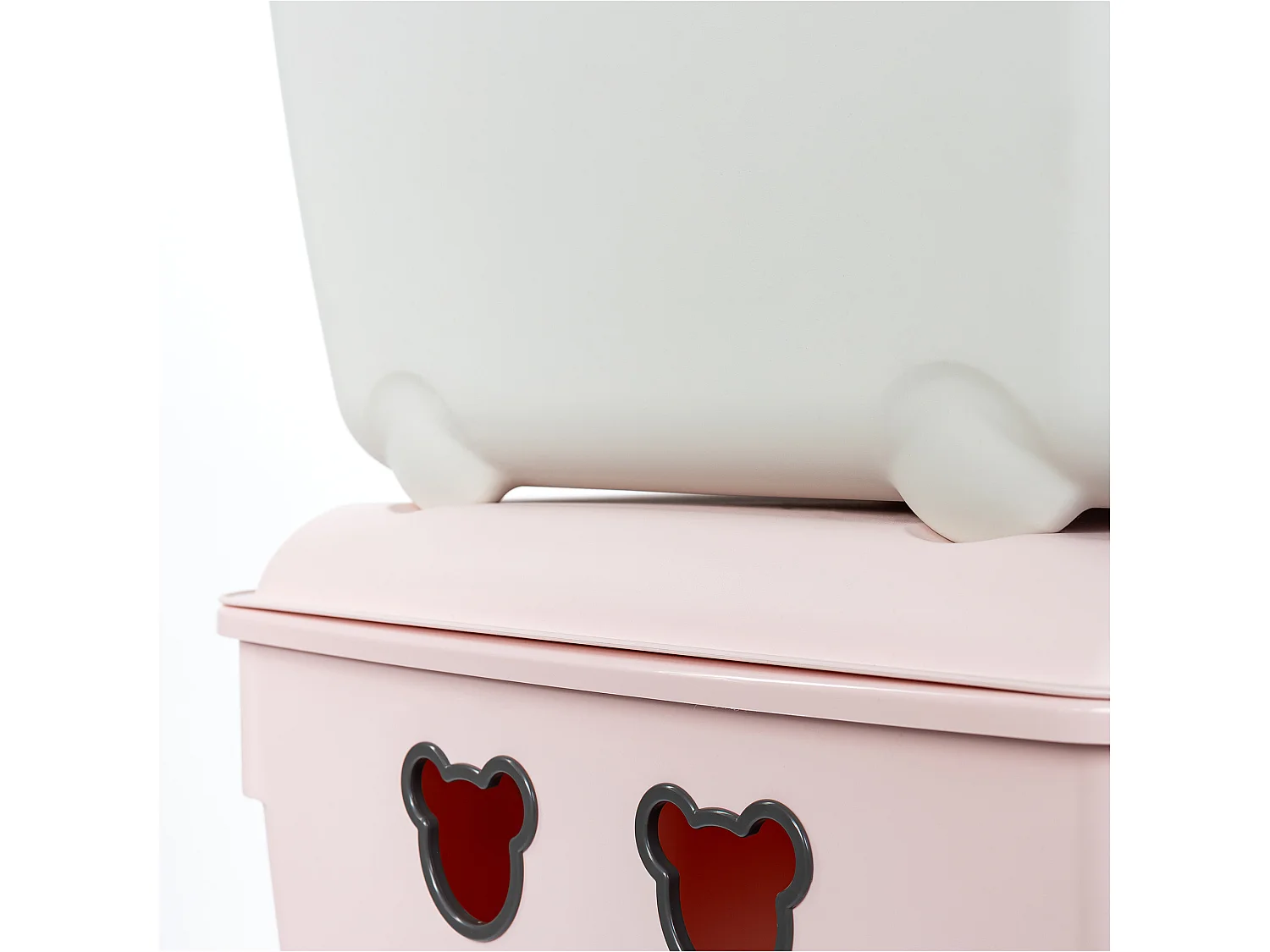 Boîte de rangement jouets en plastique 40 L avec couvercle rose 49,4x36,8x34,1 cm