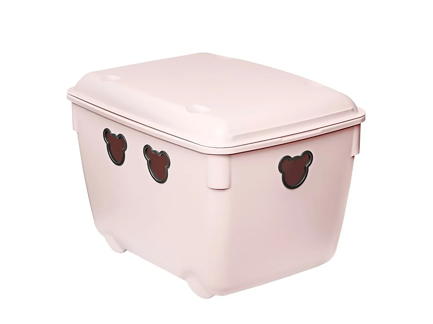 Boîte de rangement jouets en plastique 40 L avec couvercle rose 49,4x36,8x34,1 cm