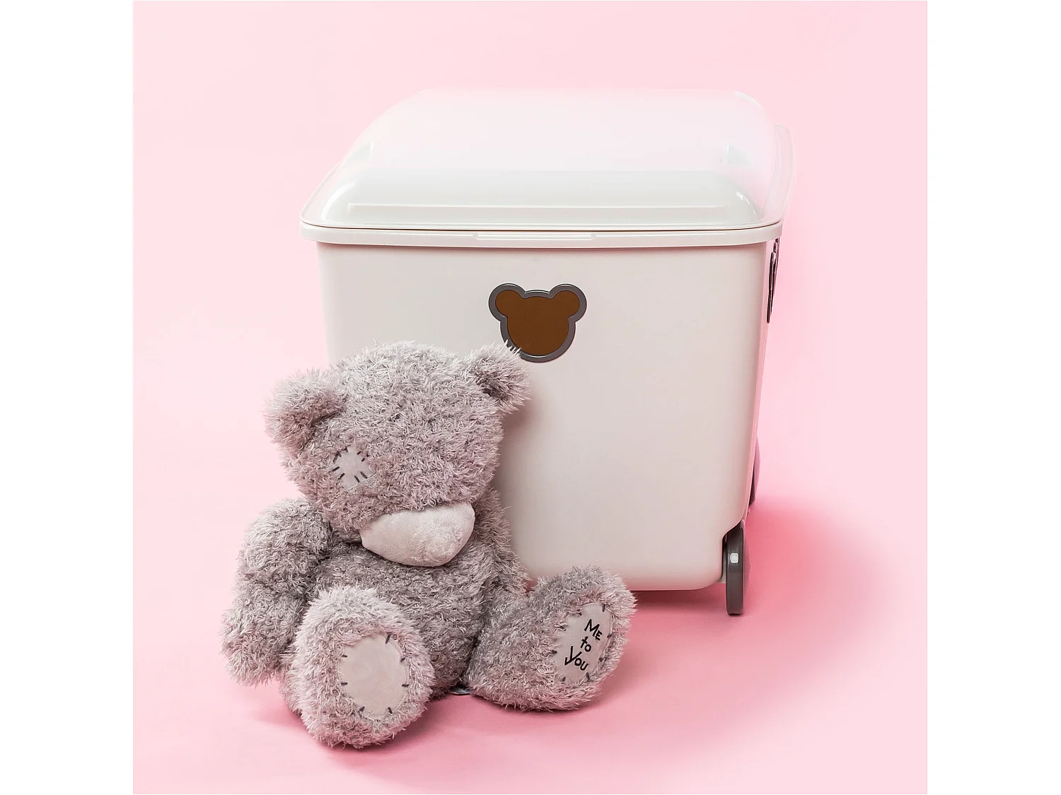 Opbergbox voor speelgoed met wieltjes kunststof wit 55 L 53,4x39,8x37 cm