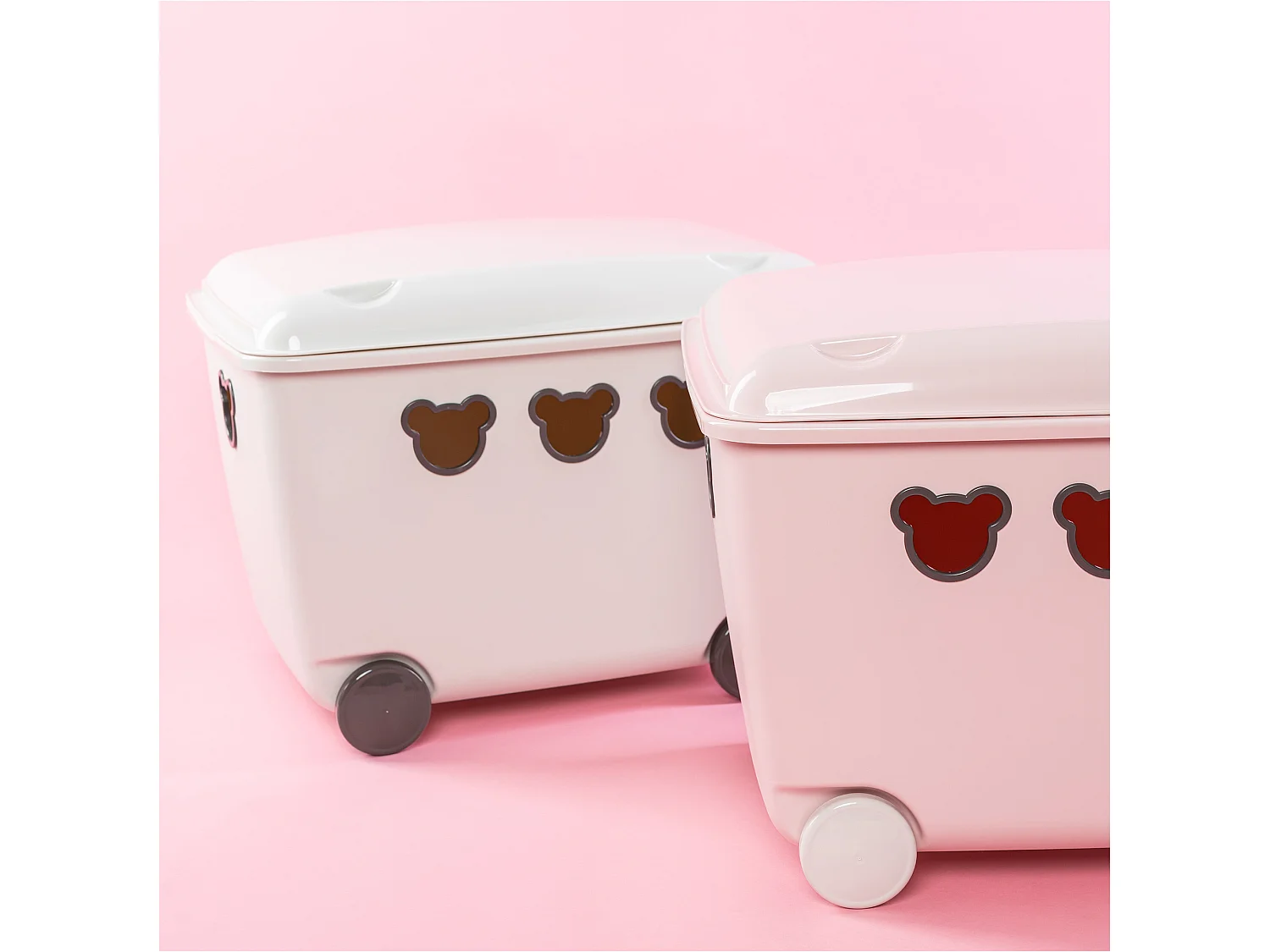 Opbergbox voor speelgoed met wieltjes kunststof wit 55 L 53,4x39,8x37 cm