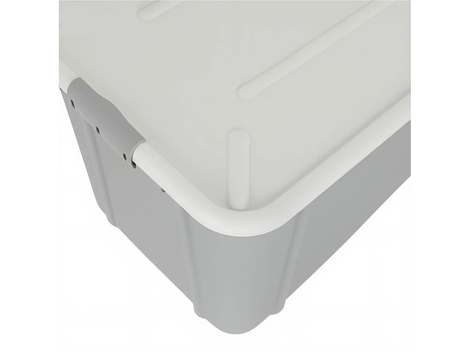 Opbergbox met deksel kunststof lichtgrijs 60 L 58,8x39,3x37 cm