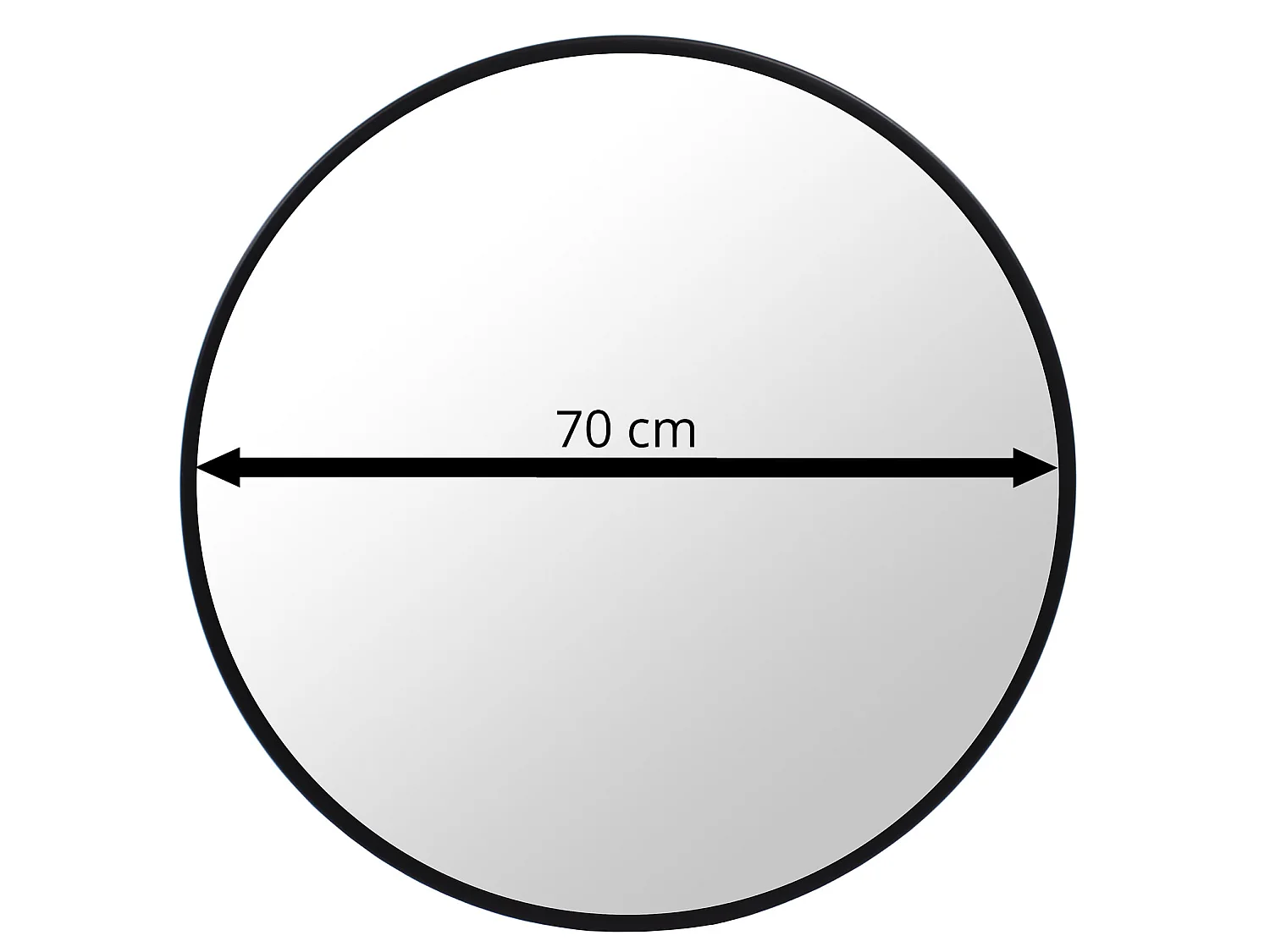 Wandspiegel decoratief metaal zwart 70 cm