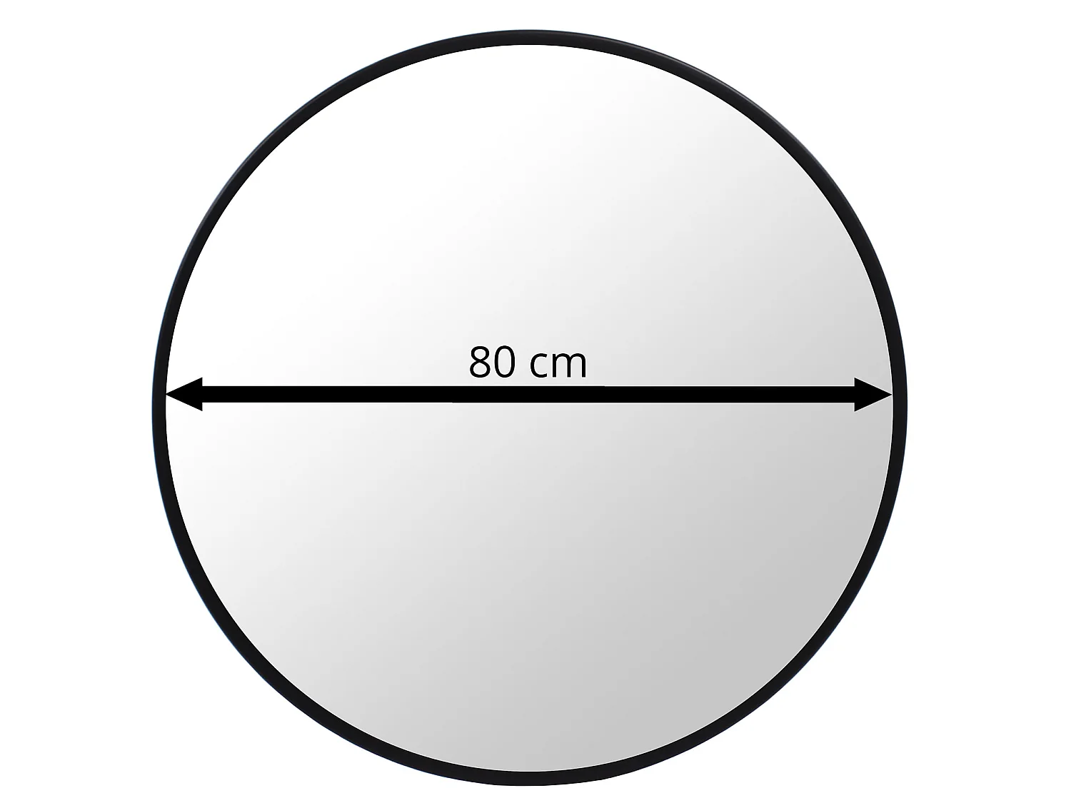 Wandspiegel decoratief metaal zwart 80 cm