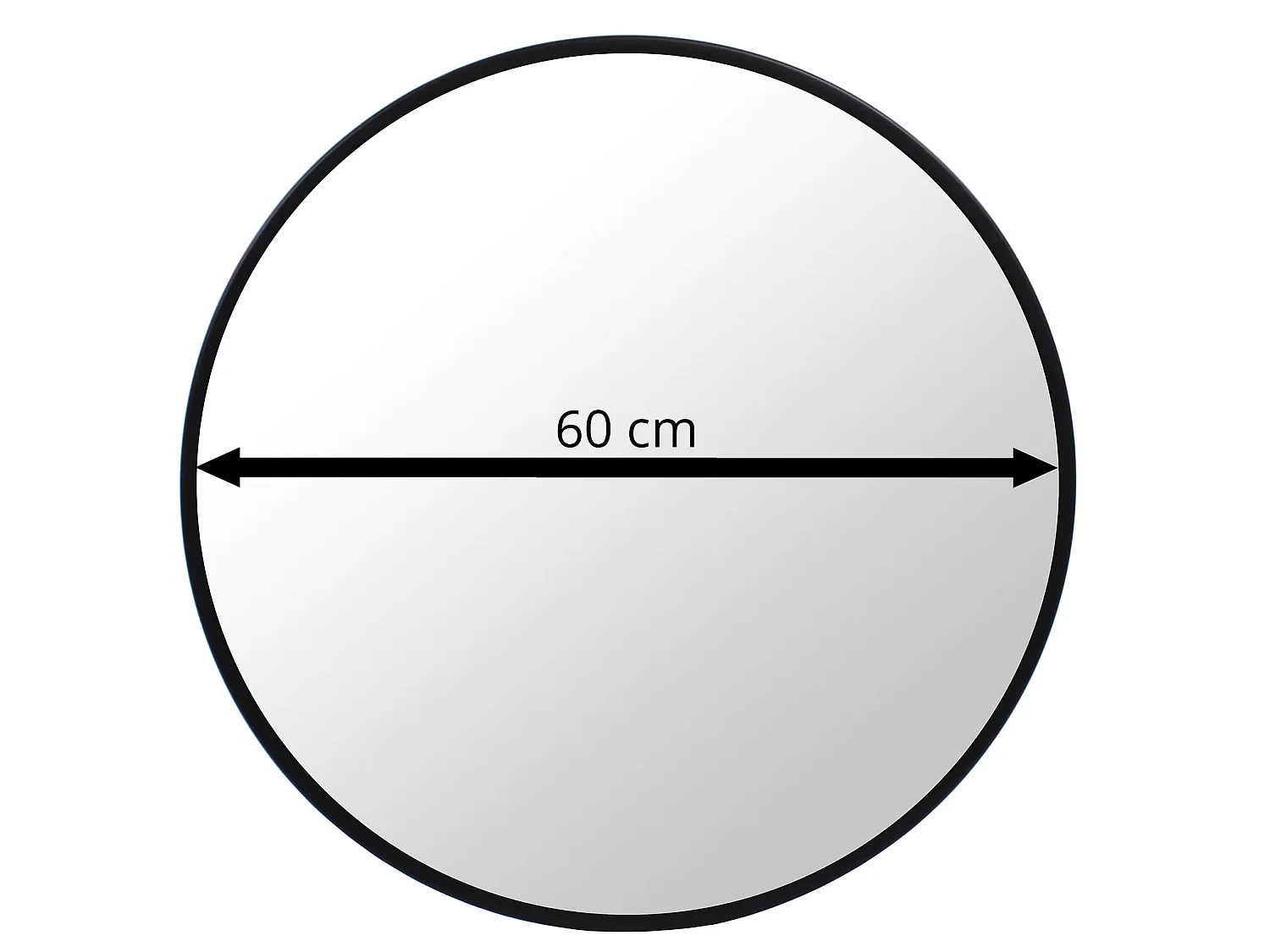 Wandspiegel decoratief metaal zwart 60 cm