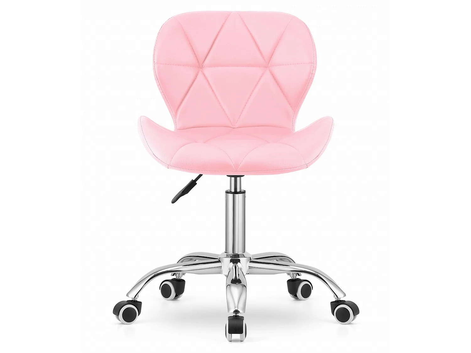 Chaise de bureau pivotante AVOLA en similicuir rose 73,5-84,5 cm