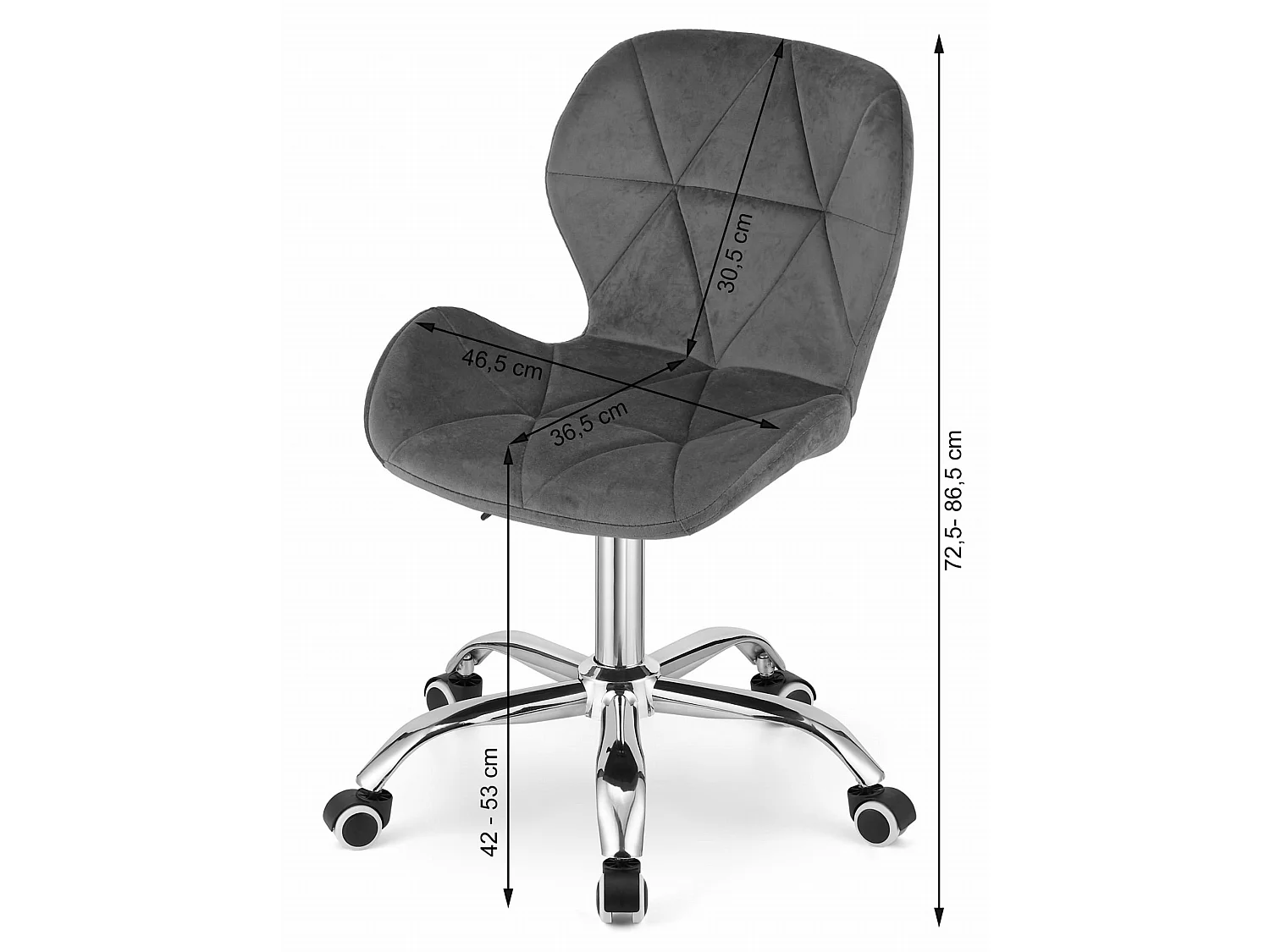 Drehstuhl für Büro ergonomisch Samt Dunkelblau 46x46x52 cm