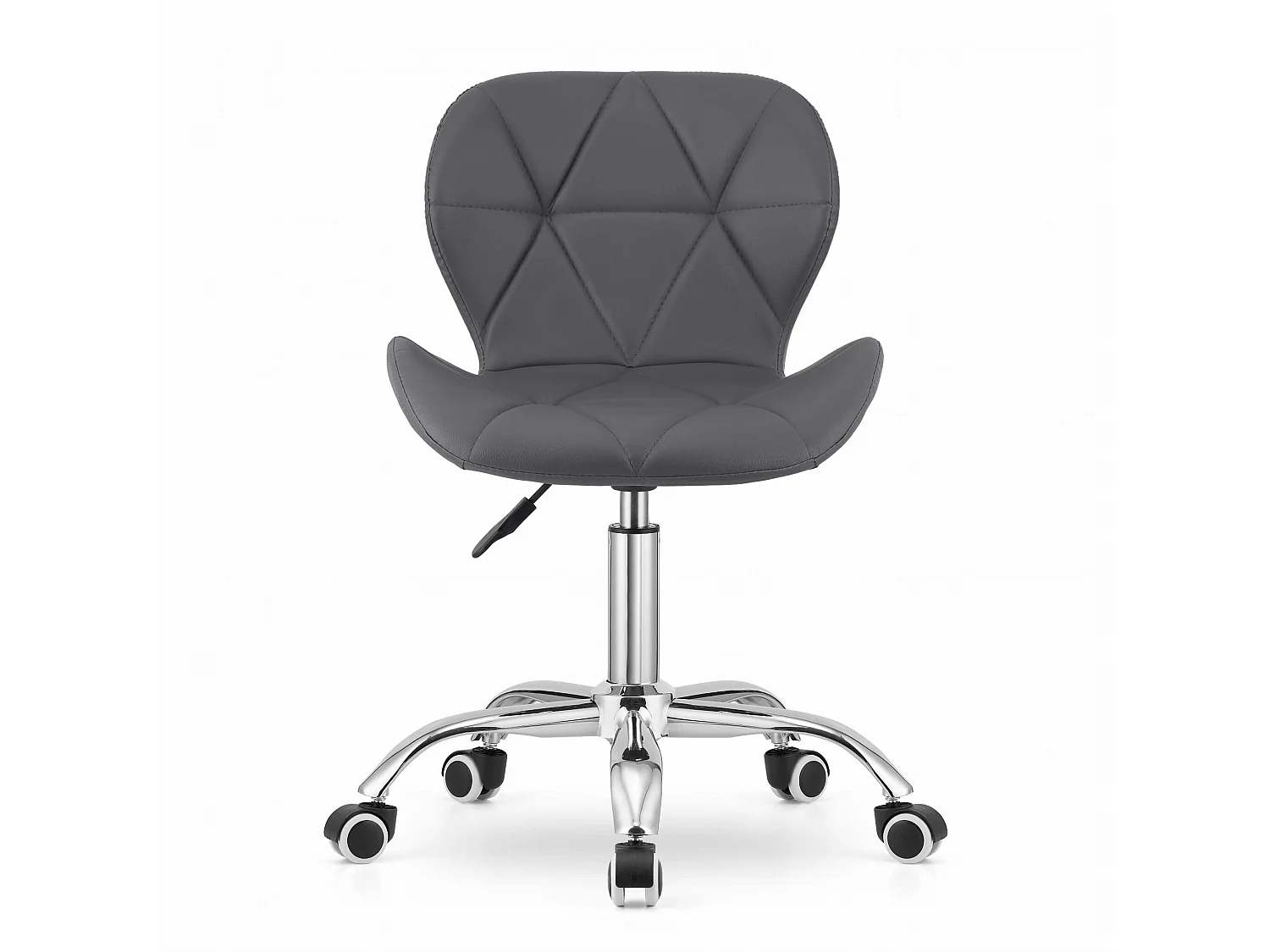Bureaustoel draaibaar kunstleer grijs 73,5-84,5 cm
