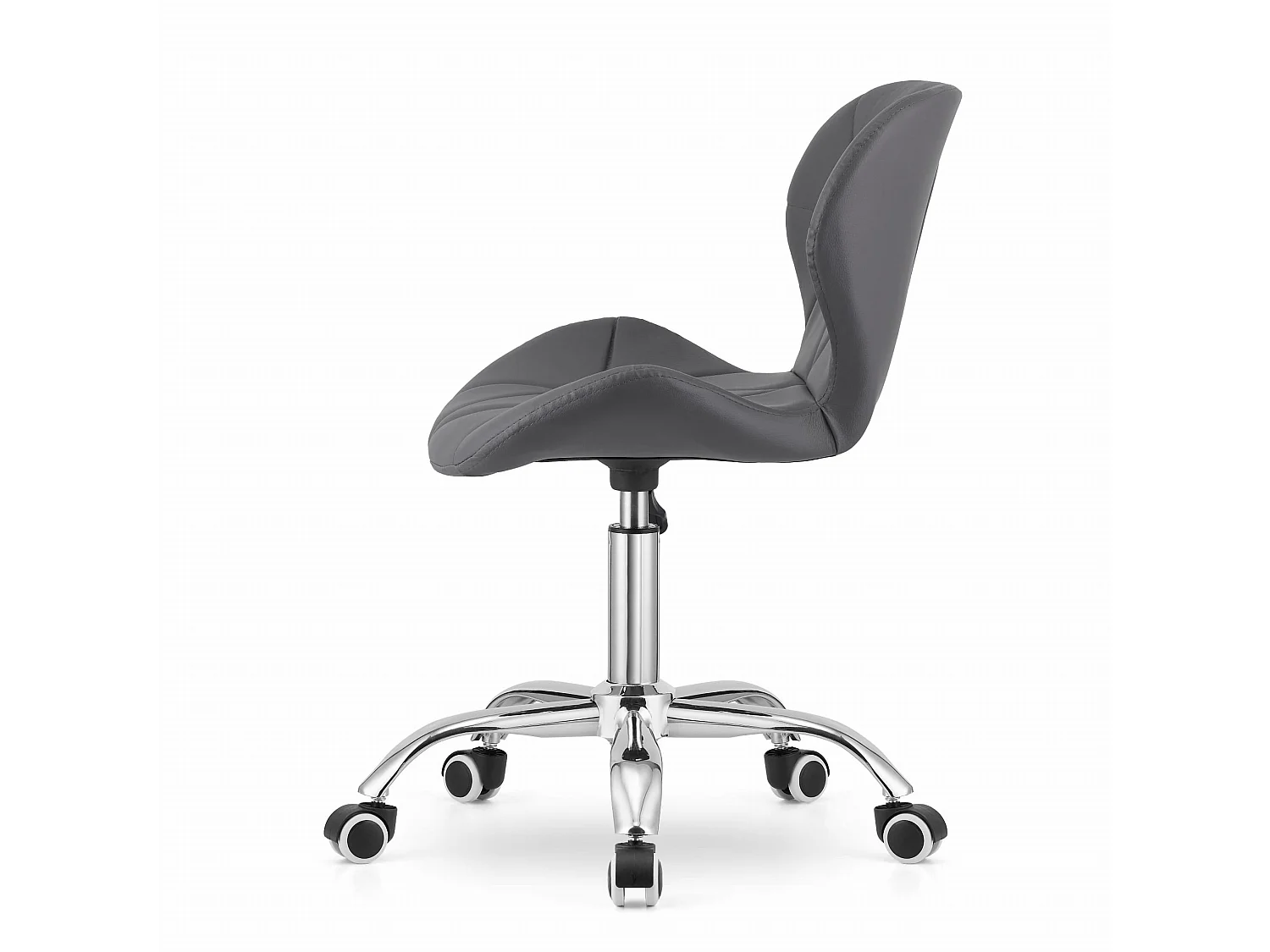 Bureaustoel draaibaar kunstleer grijs 73,5-84,5 cm