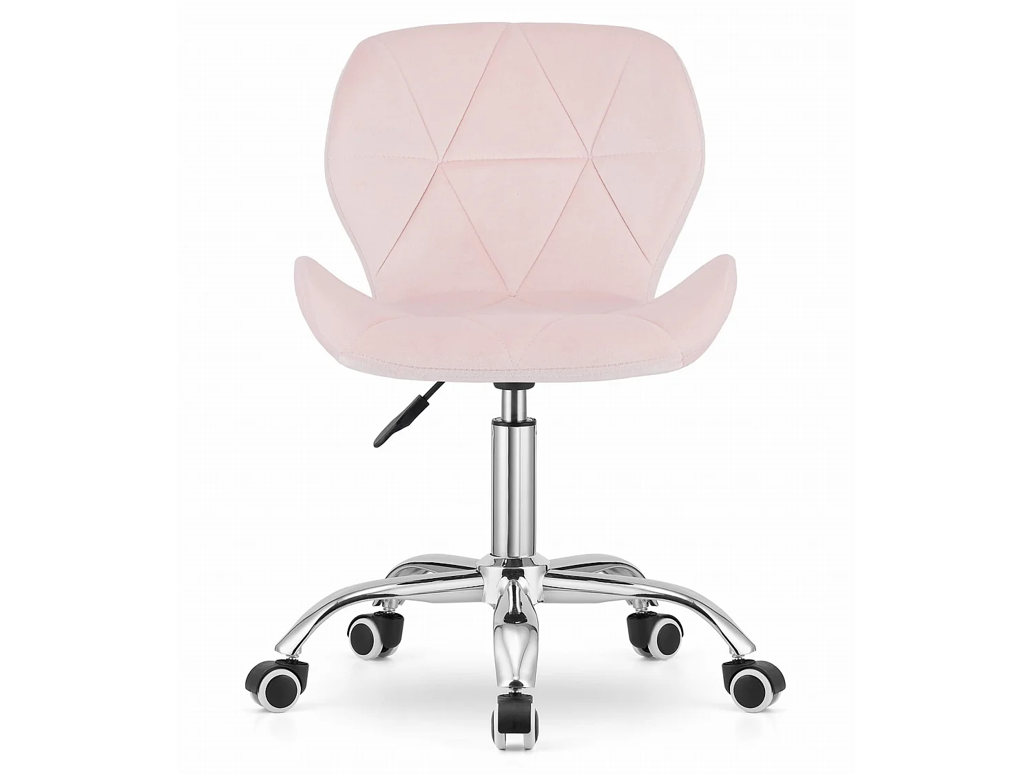 Chaise de bureau pivotante AVOLA velours rose 73,5-86,5 cm