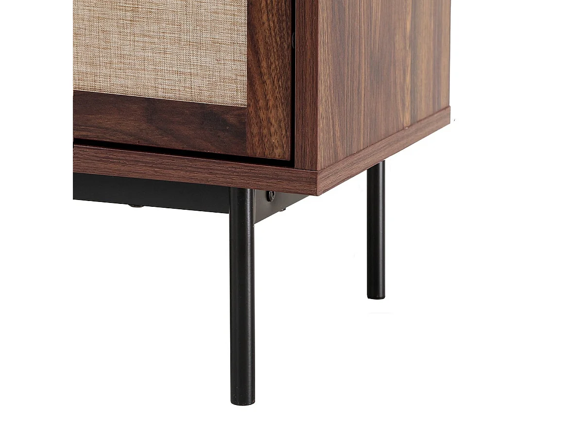 Buffet alto com 2 portas, 2 gavetas com frentes em tecido H120 cm - JETSON