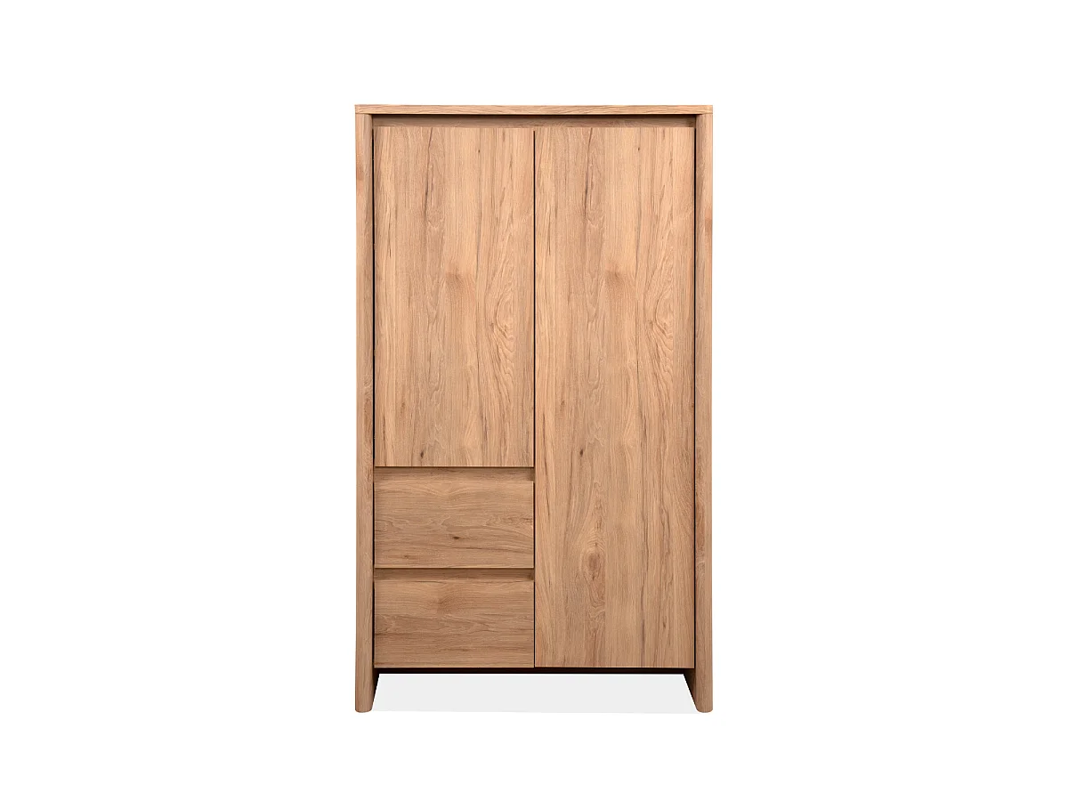 Buffet 2 portes 2 tiroirs effet bois L86 cm - SOREN