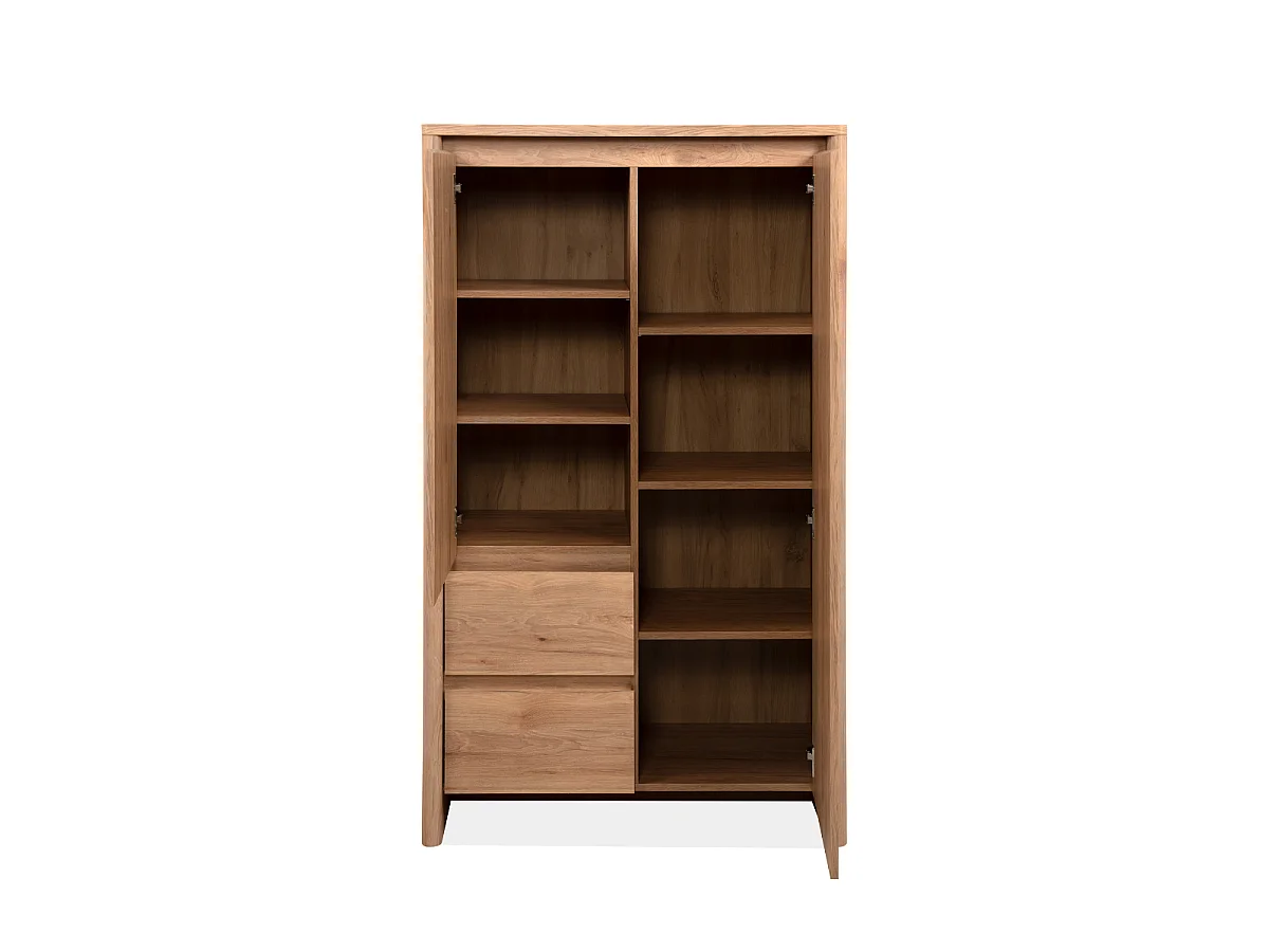 Buffet 2 portes 2 tiroirs effet bois L86 cm - SOREN