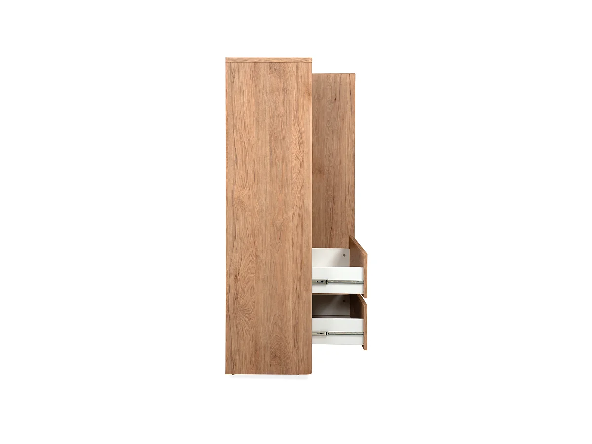 Buffet 2 portes 2 tiroirs effet bois L86 cm - SOREN