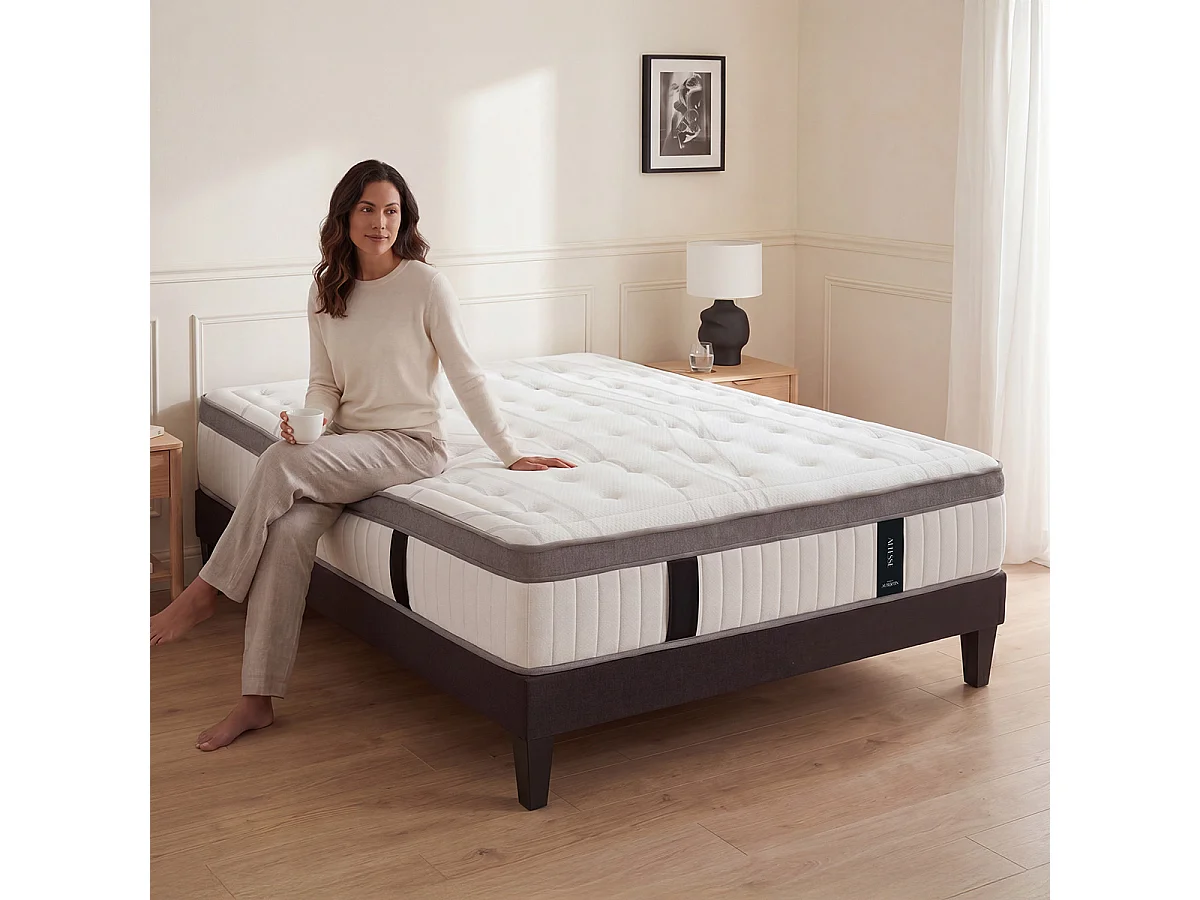 Matelas Mémoire de forme ALTESSE - 27 cm -  80x200 cm - Blanc