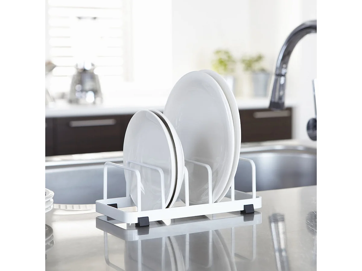 Egouttoir pour assiettes en métal blanc - L11 cm