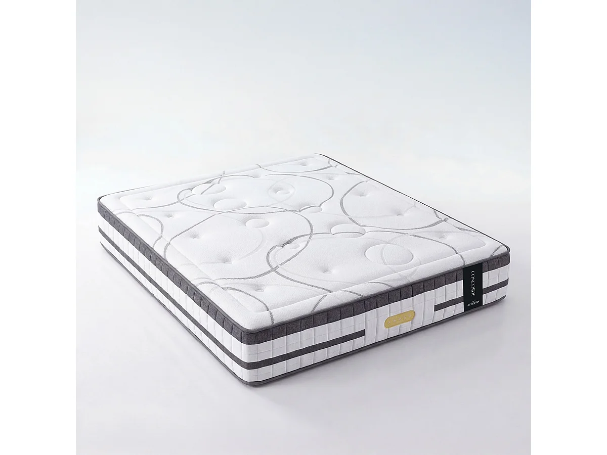 Matelas Ressorts ensachés CONCORDE - 26 cm -  80x200 cm - Blanc