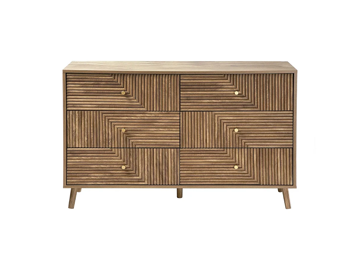 Kommode mit 6 Schubladen und laminierten Fronten, L 120 cm - EDEN