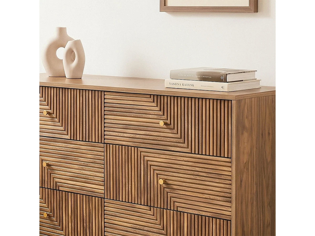 Kommode mit 6 Schubladen und laminierten Fronten, L 120 cm - EDEN