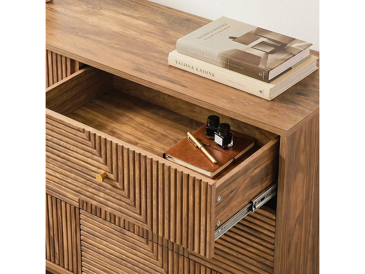 Kommode mit 6 Schubladen und laminierten Fronten, L 120 cm - EDEN