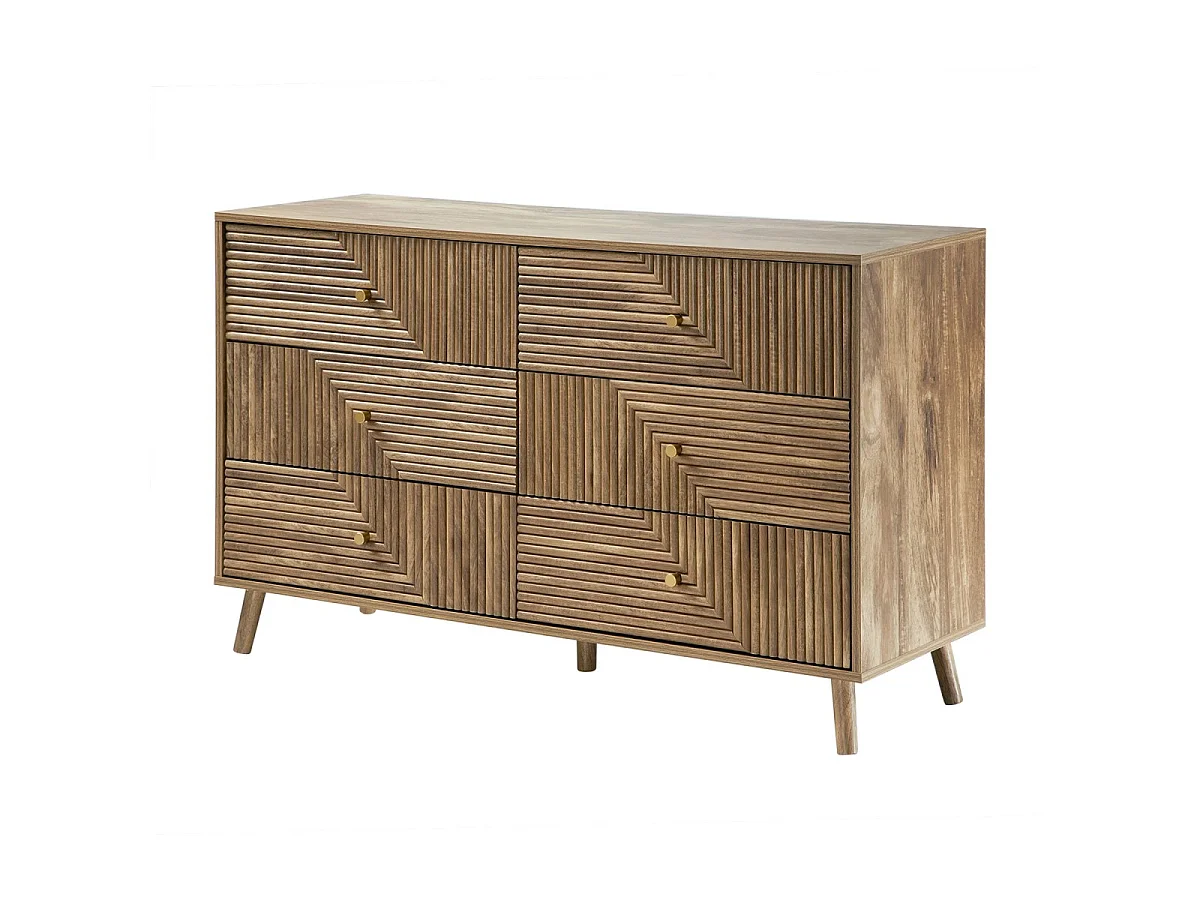 Kommode mit 6 Schubladen und laminierten Fronten, L 120 cm - EDEN