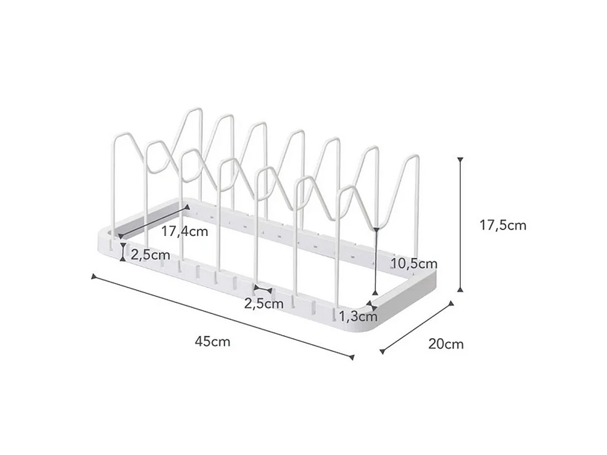 Rangement poêles et couvercles extensible en acier