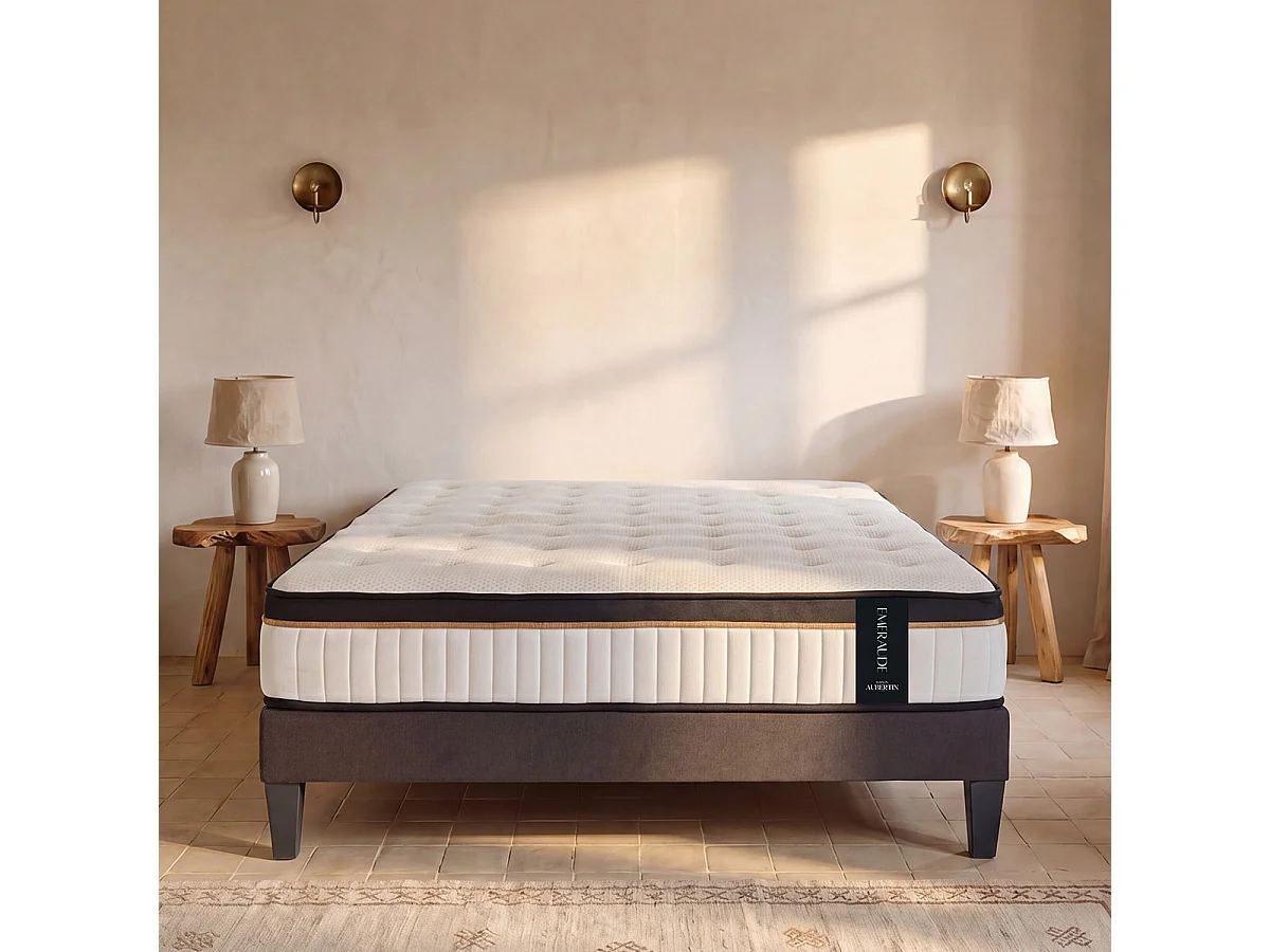 Matelas Mémoire de Forme EMERAUDE - 24 cm, soutien ferme 80x200 cm - Blanc