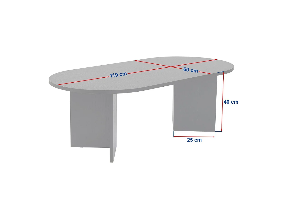 Ovale salontafel L119 cm - IRIS