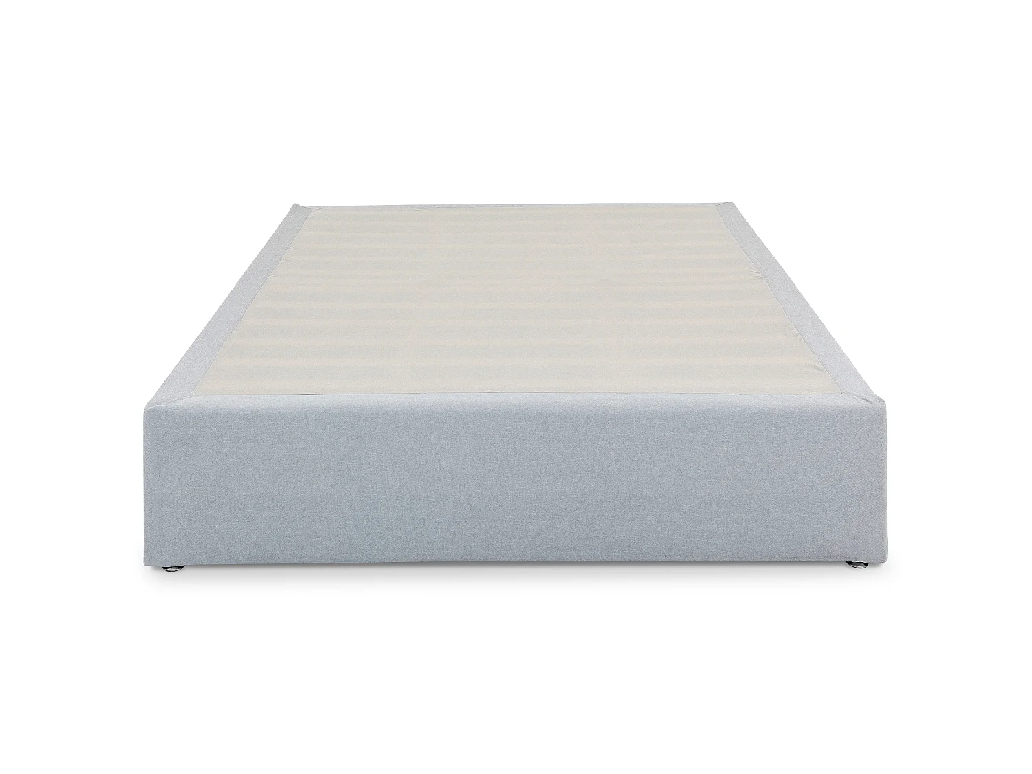 Sommier tapissier MAYA 120 x 190 cm structure en bois et revêtement en tissu gris , cadre de lit avec pieds