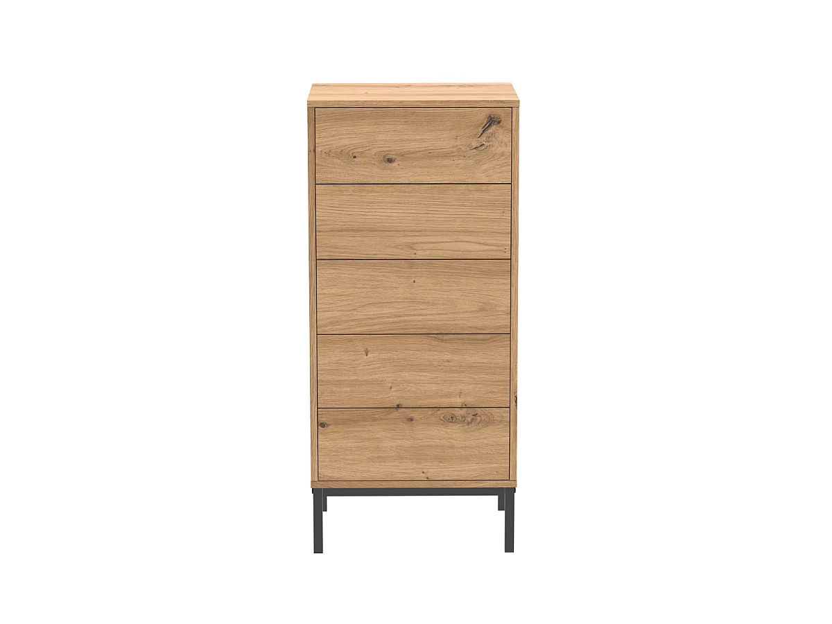 Hochkommode mit 5 Schubladen und Metallfüßen H100 cm - LENNY