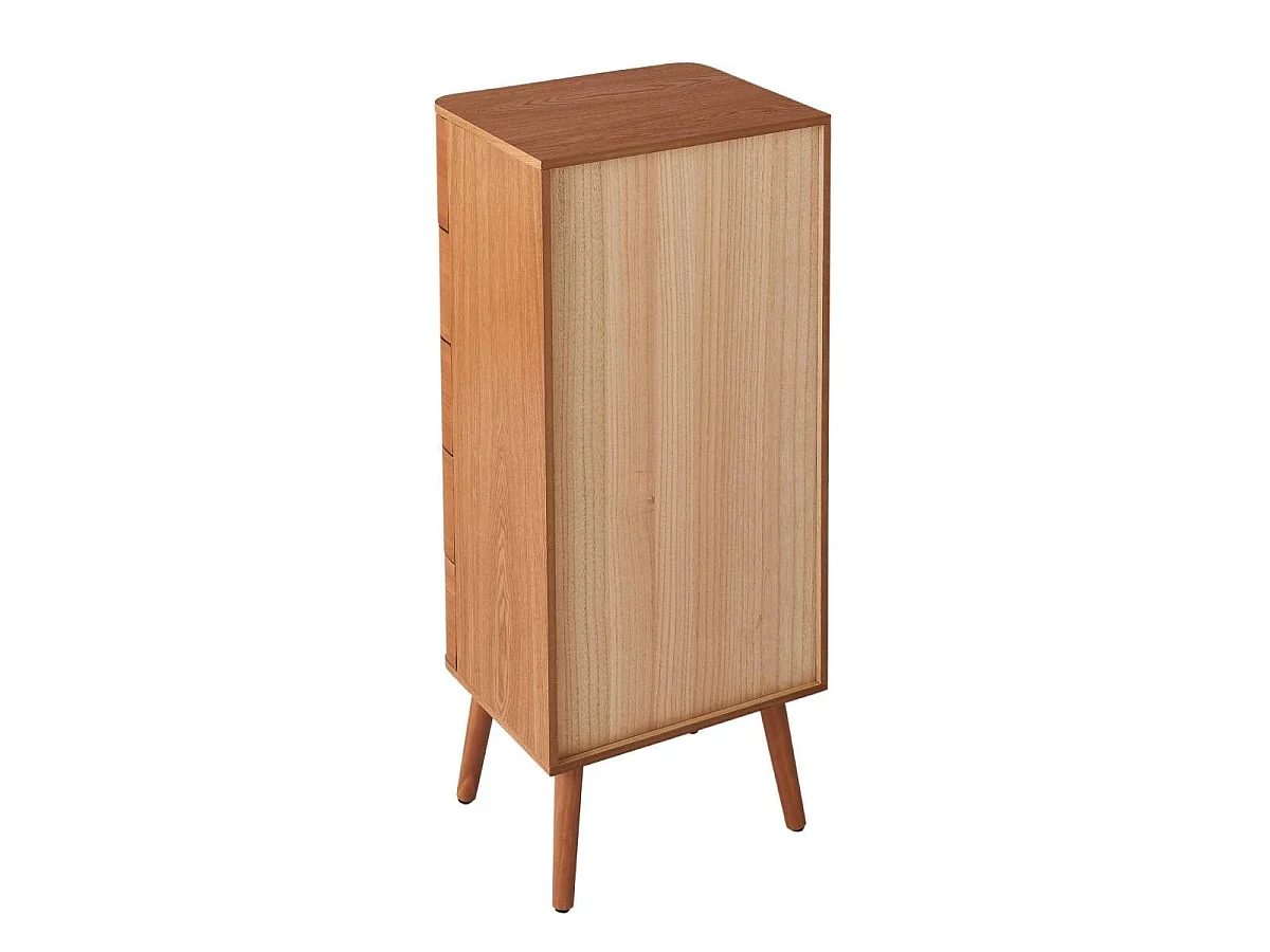 Hochkommode mit 5 Schubladen und abgerundeten Frontkanten, H100 cm - KARL