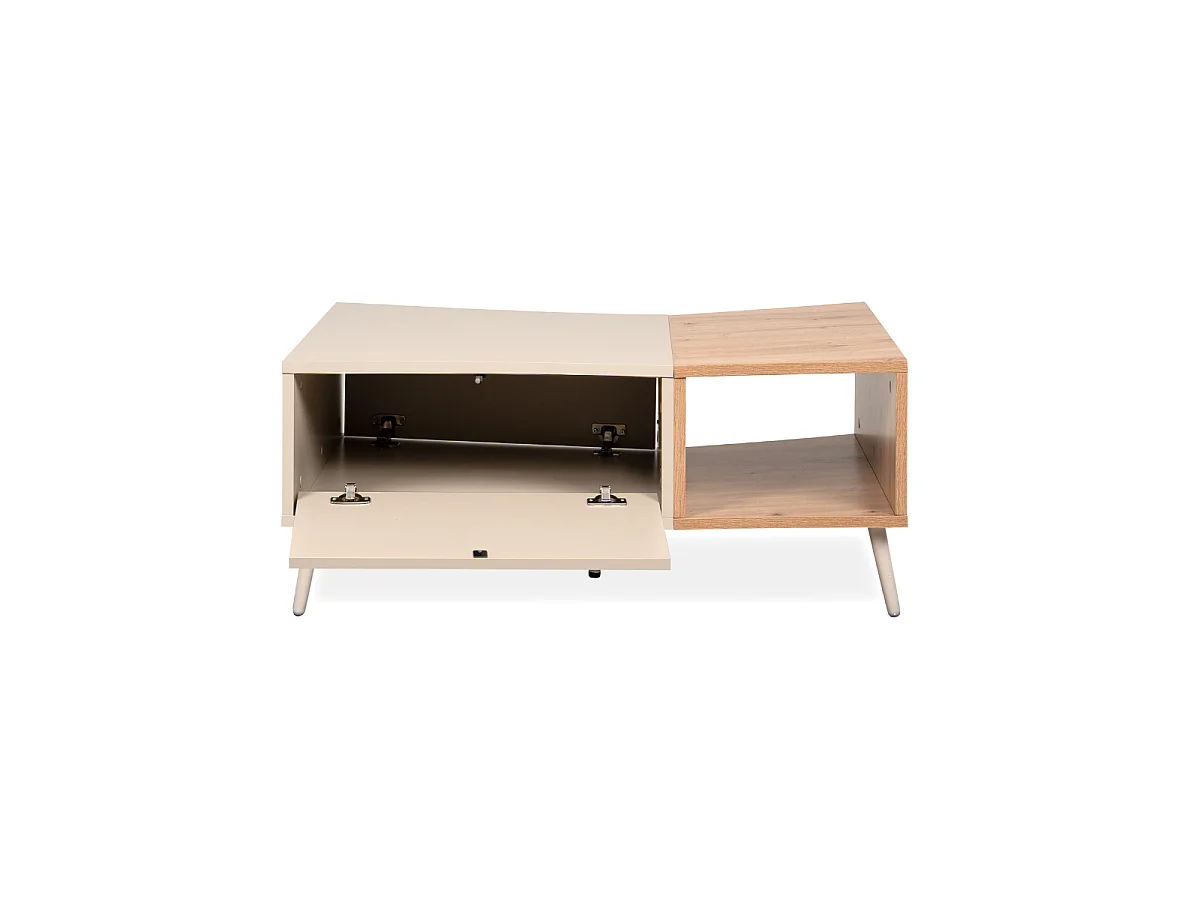 Table basse 1 porte décor sable et chêne L94 cm MYR