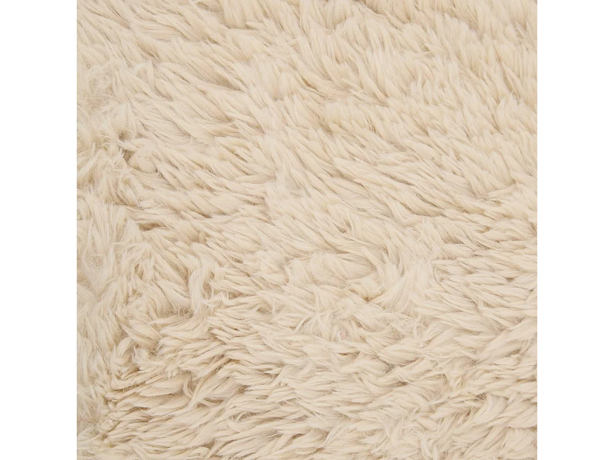 Pouf Coffre Imitation Fourrure "Duvia" 38cm Beige Lin